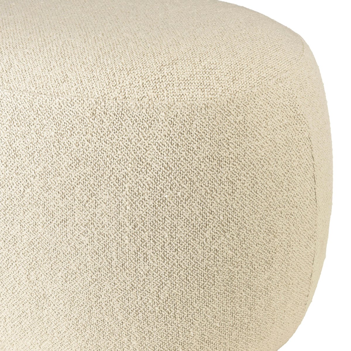 Pouf galet en tissu petite bouclette beige COLOMBUS beige, PIER IMPORT