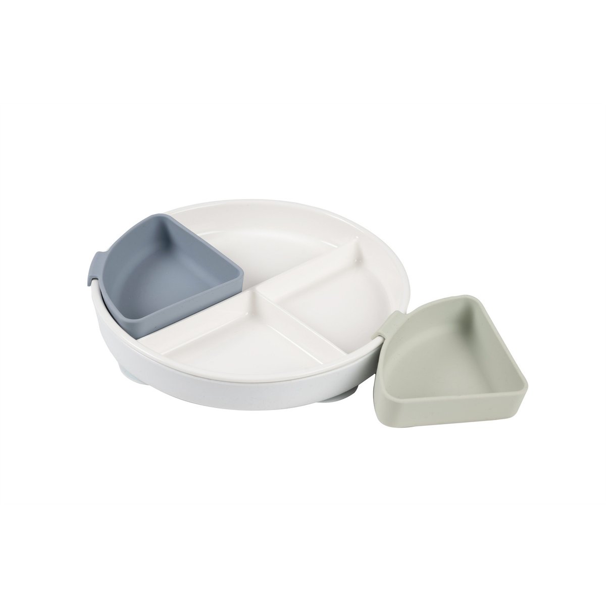 Assiette bébé compartimentée en porcelaine MIX & MATCH galet, BEABA