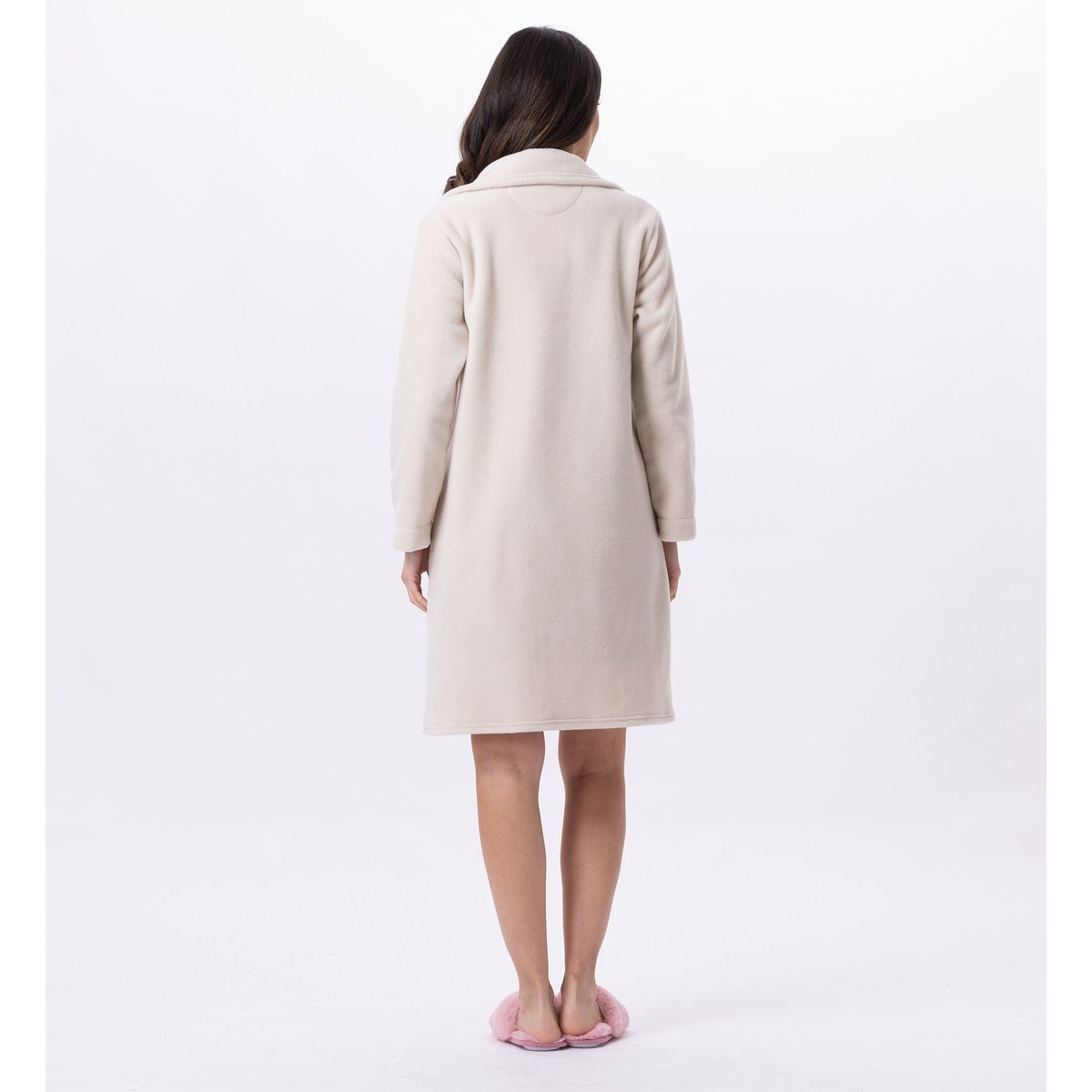 Robe de chambre zippée en polaire ESSENTIEL H54A rose, LE CHAT