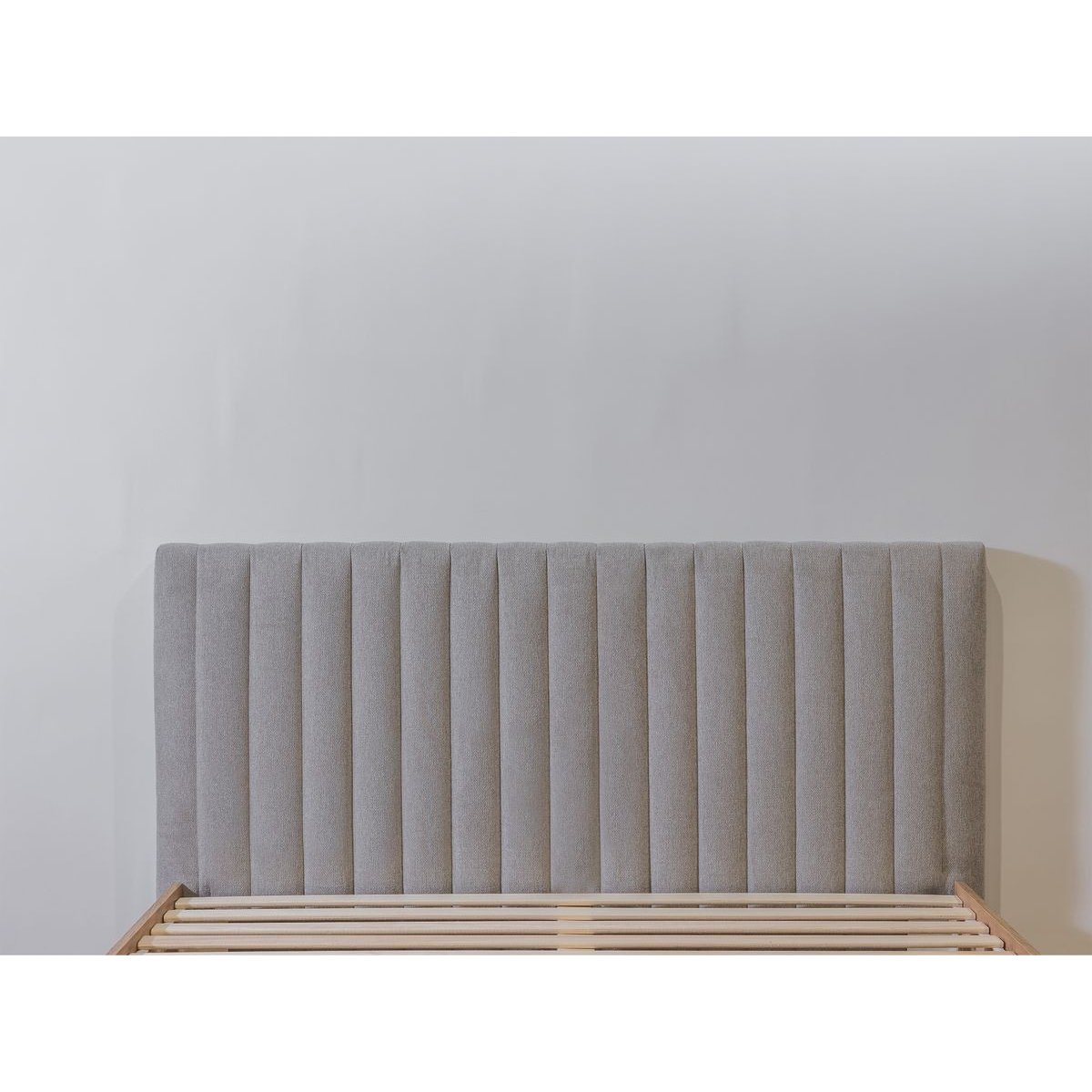 Lit MDF revêtement tissu texturé, OCEANE gris, BOBOCHIC