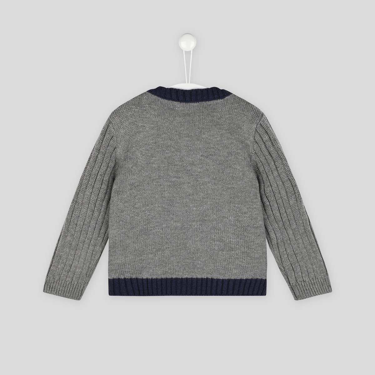 Pull jacquard gris chine moyen, BOUT'CHOU