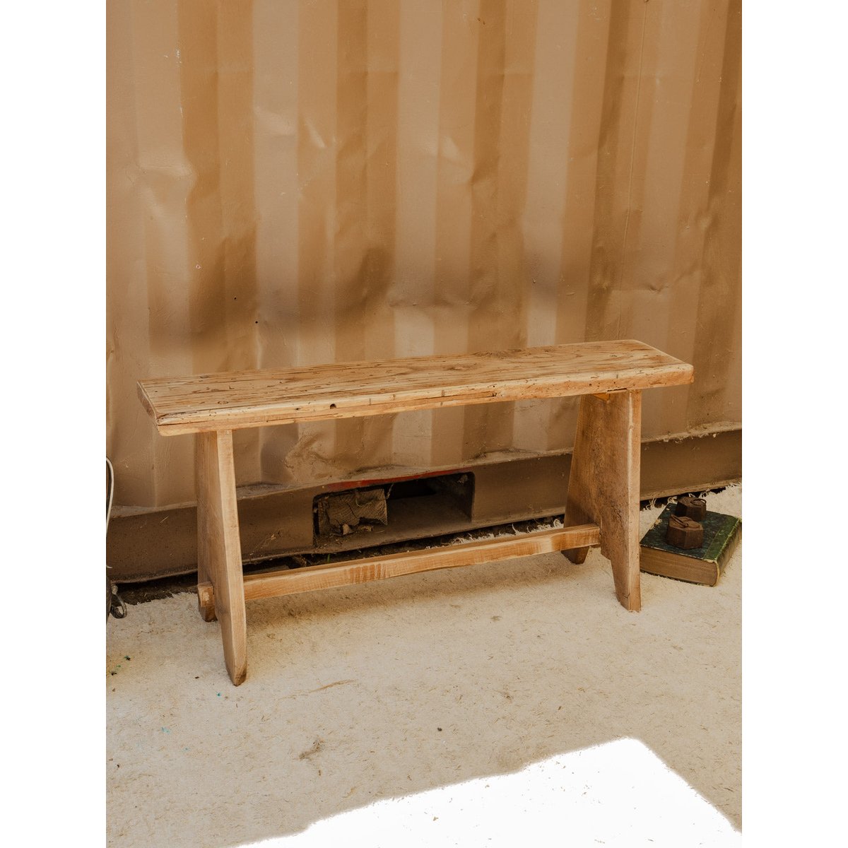 Petit banc en bois Antoine N°462 - Bon état bois clair, DEBONGOUT