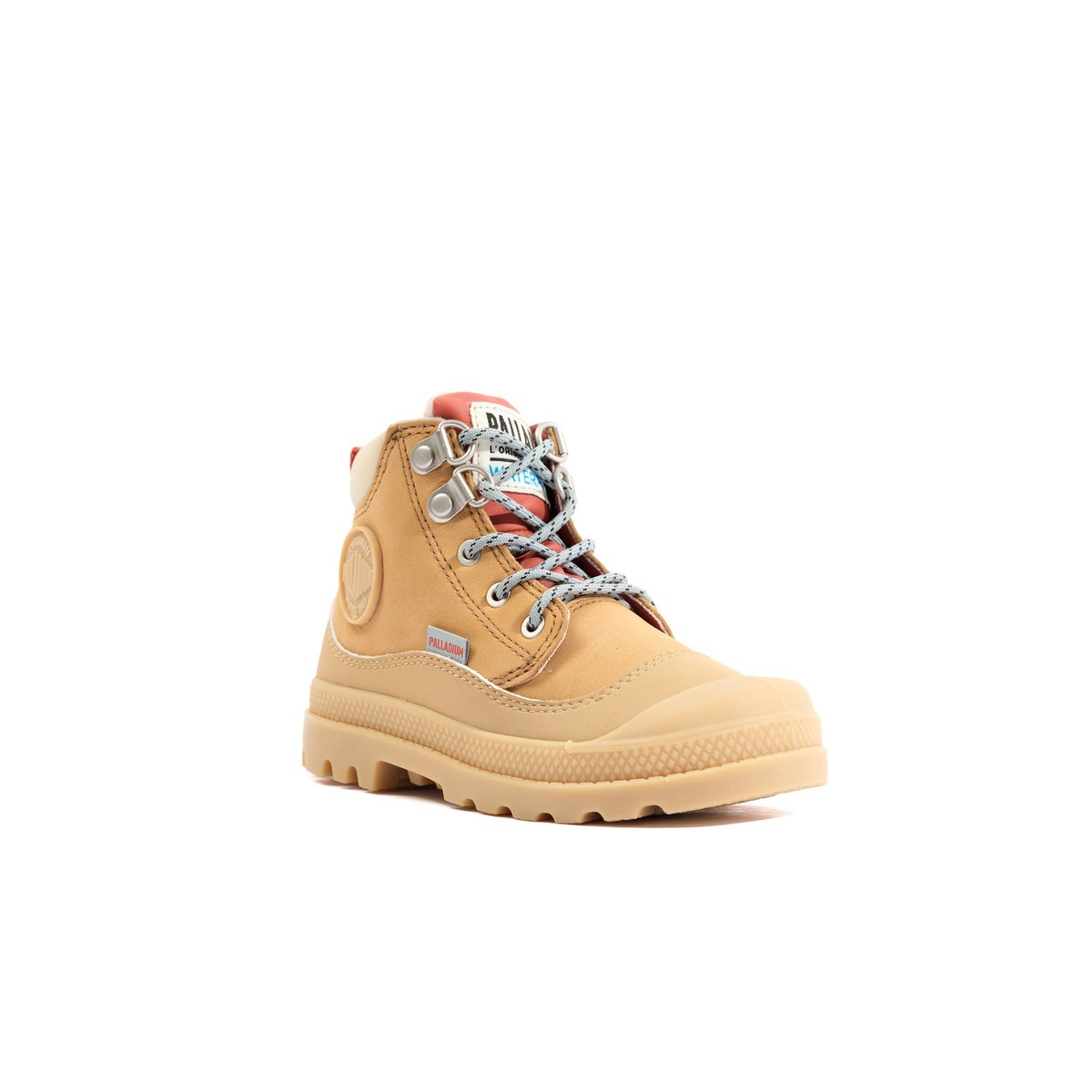 Baskets montantes en cuir Pampa Hi Cuff Hkr Wp Enfant marron, PALLADIUM