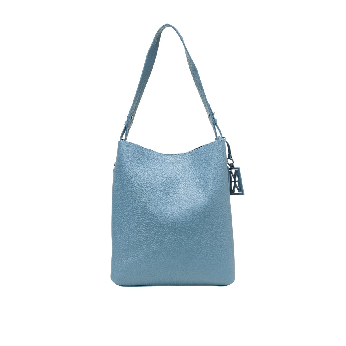 Sac Hobo modèle Brinja, taille moyenne en cuir de vachette grainé bleu, MARC O'POLO