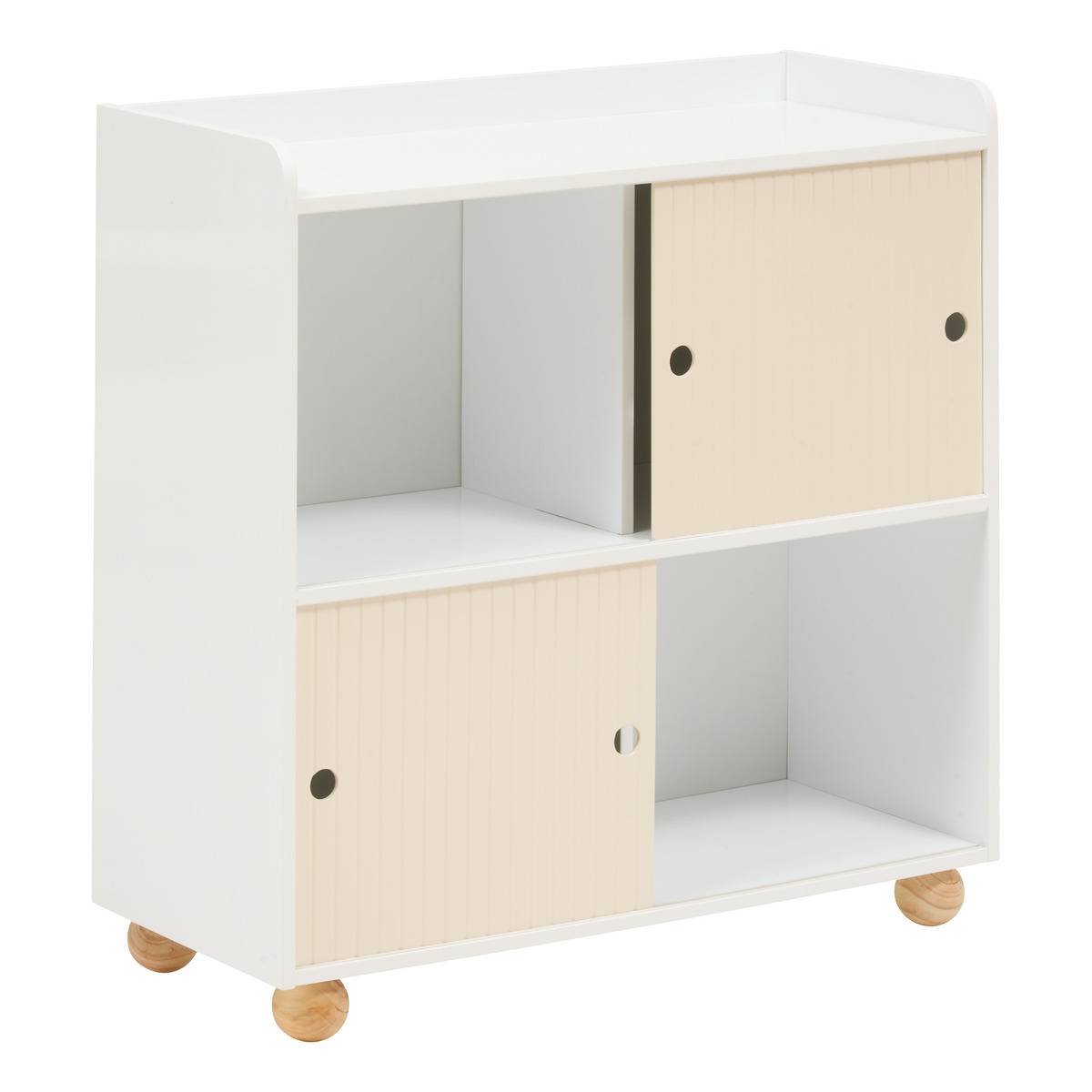 Meuble de rangement enfant 2 portes coulissantes BOULI beige, ATMOSPHERA FOR KIDS