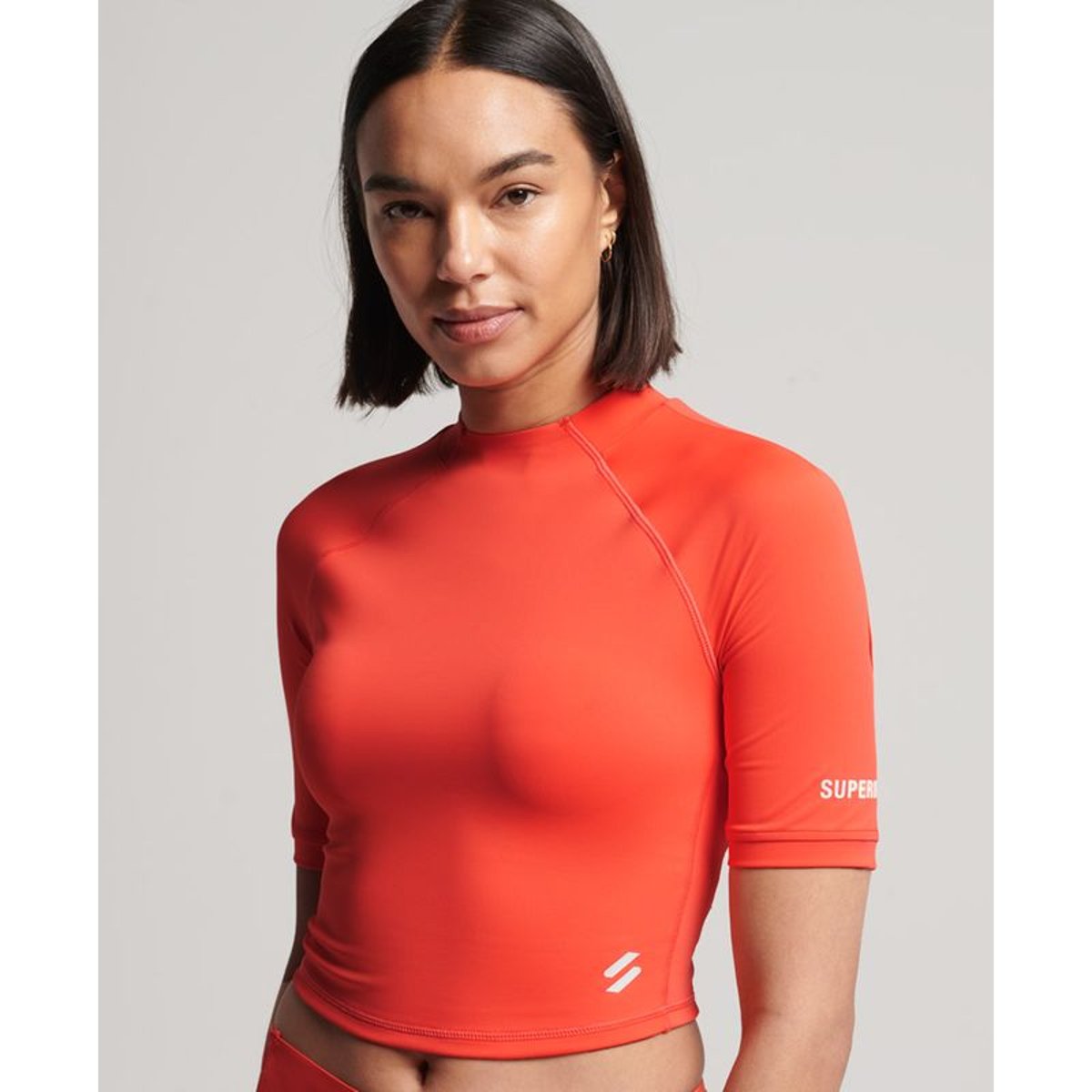 Haut court moulant 3/4 Run corail chaud, SUPERDRY