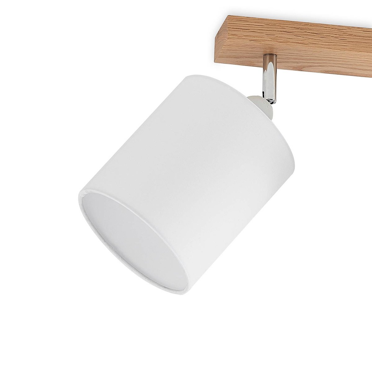 Spot en bois scandinave, Imarin bois clair, blanc, LINDBY