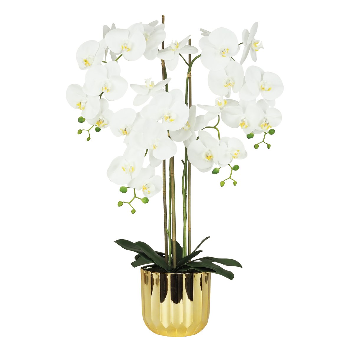 Orchidée artificielle toucher naturel pot or 100cm autres, LIGNE DECO