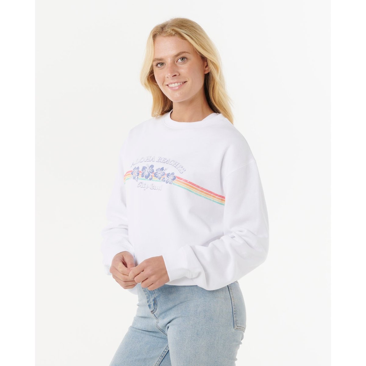 Sweat col rond décontracté KEEPSAKES blanc, RIP CURL