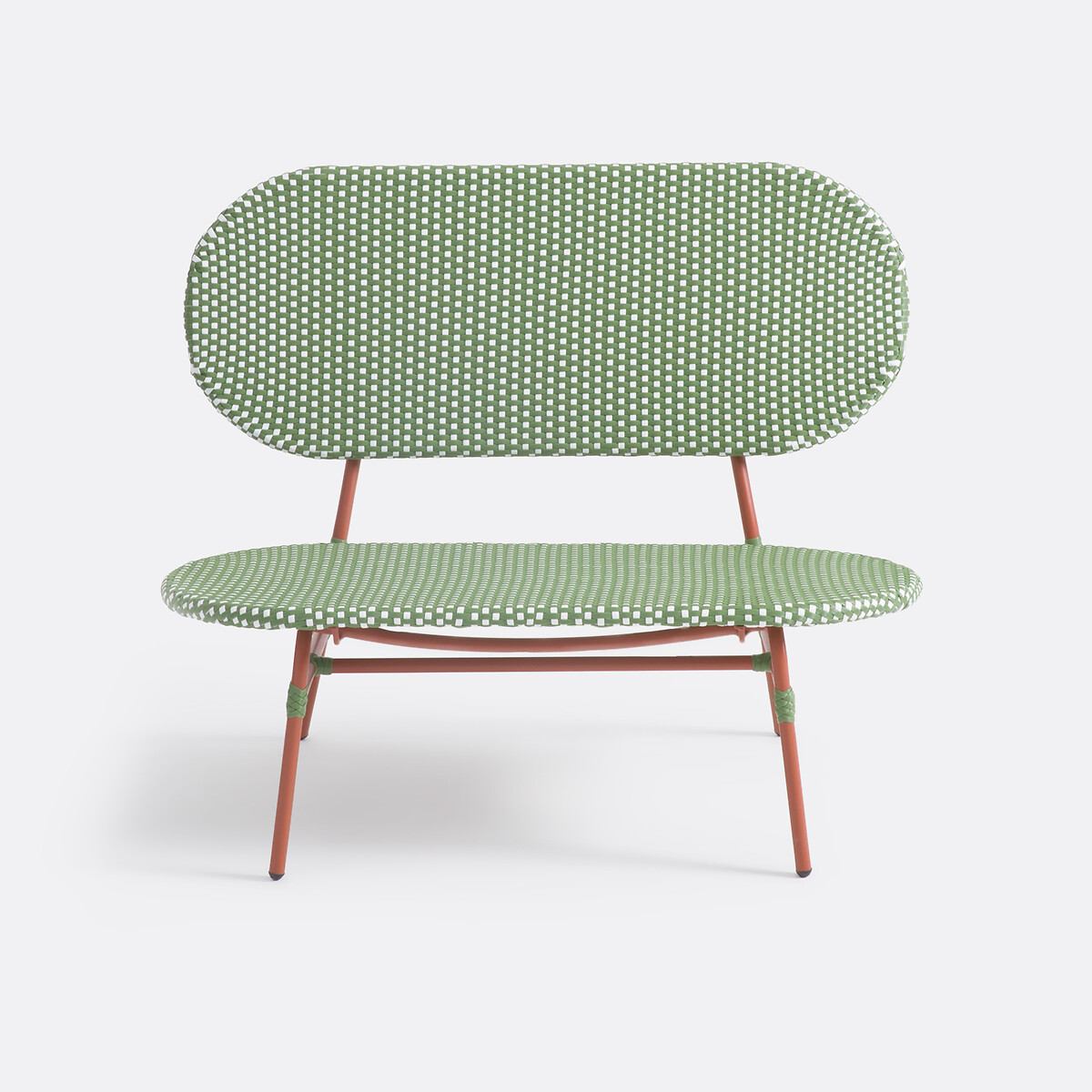 Banco de jardim em metal e resina tecida, Matu vermelho/verde/branco, LA REDOUTE INTERIEURS