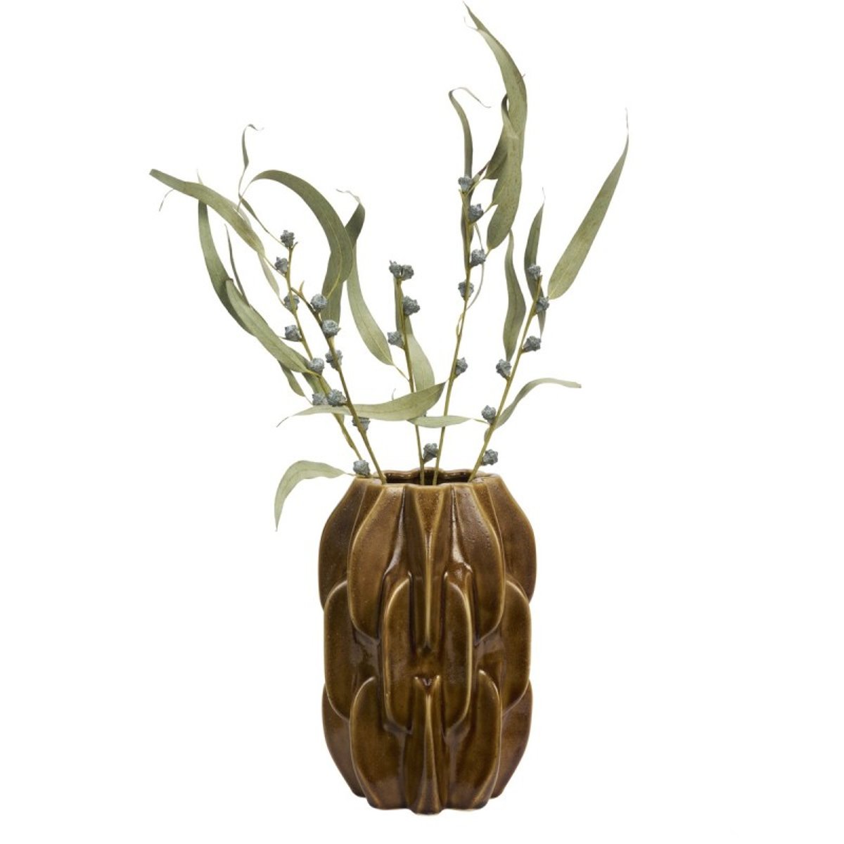 Vase sculptural grès jaune moutarde, MADAM STOLTZ