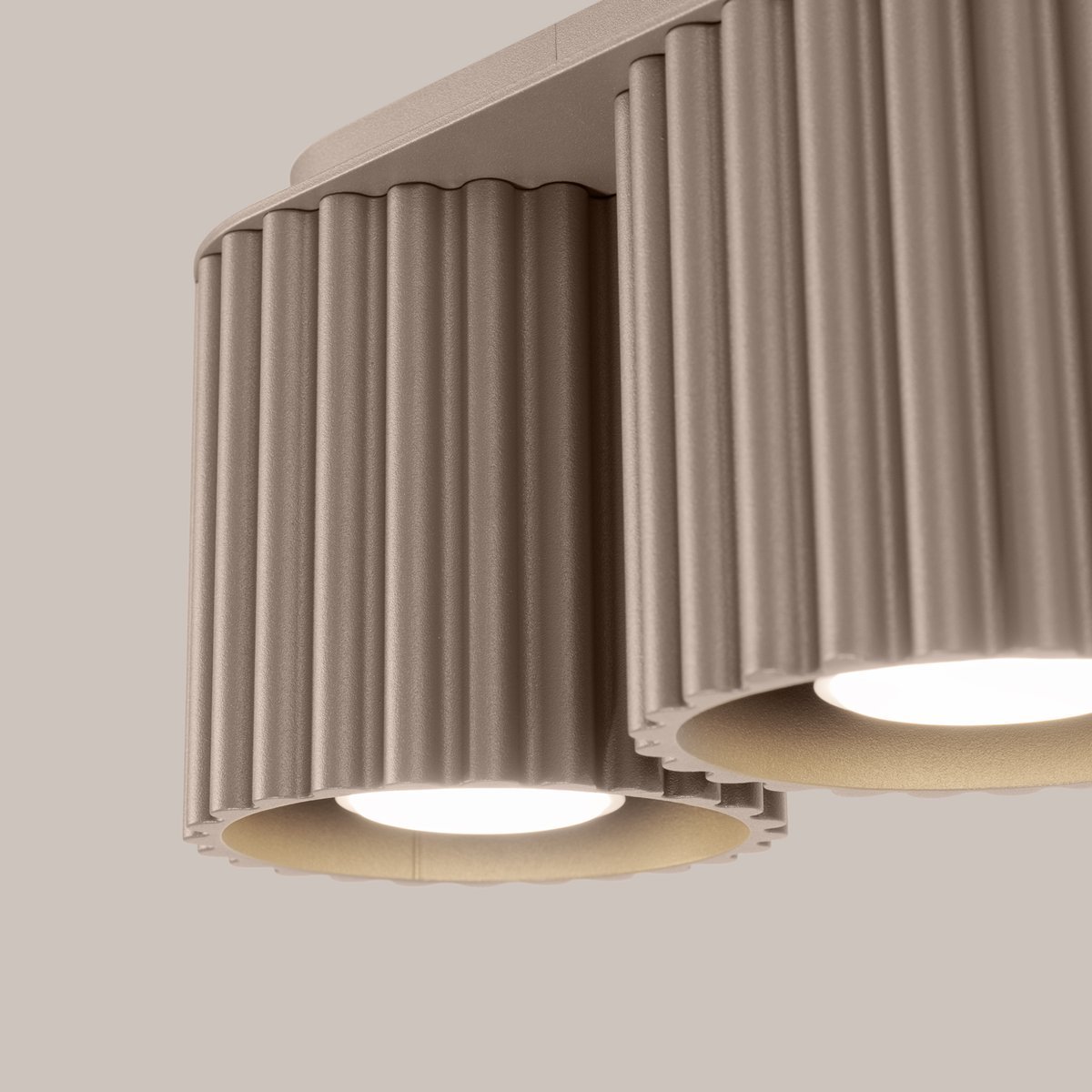 Plafonnier Aluminium Taupe GU10 2 Aura marron, EDEN