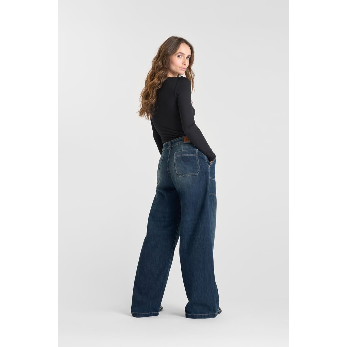 Jeans loose, large , longueur 34 blue, LE TEMPS DES CERISES