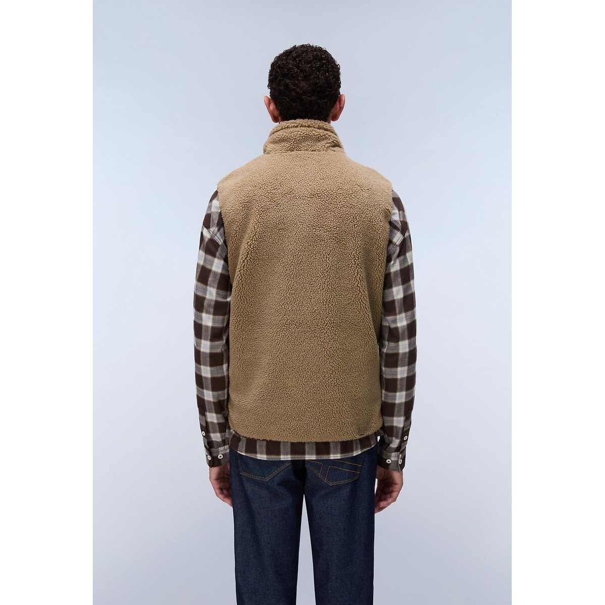 Pile sherpa senza maniche con cerniera, Yupik beige / cammello, NAPAPIJRI