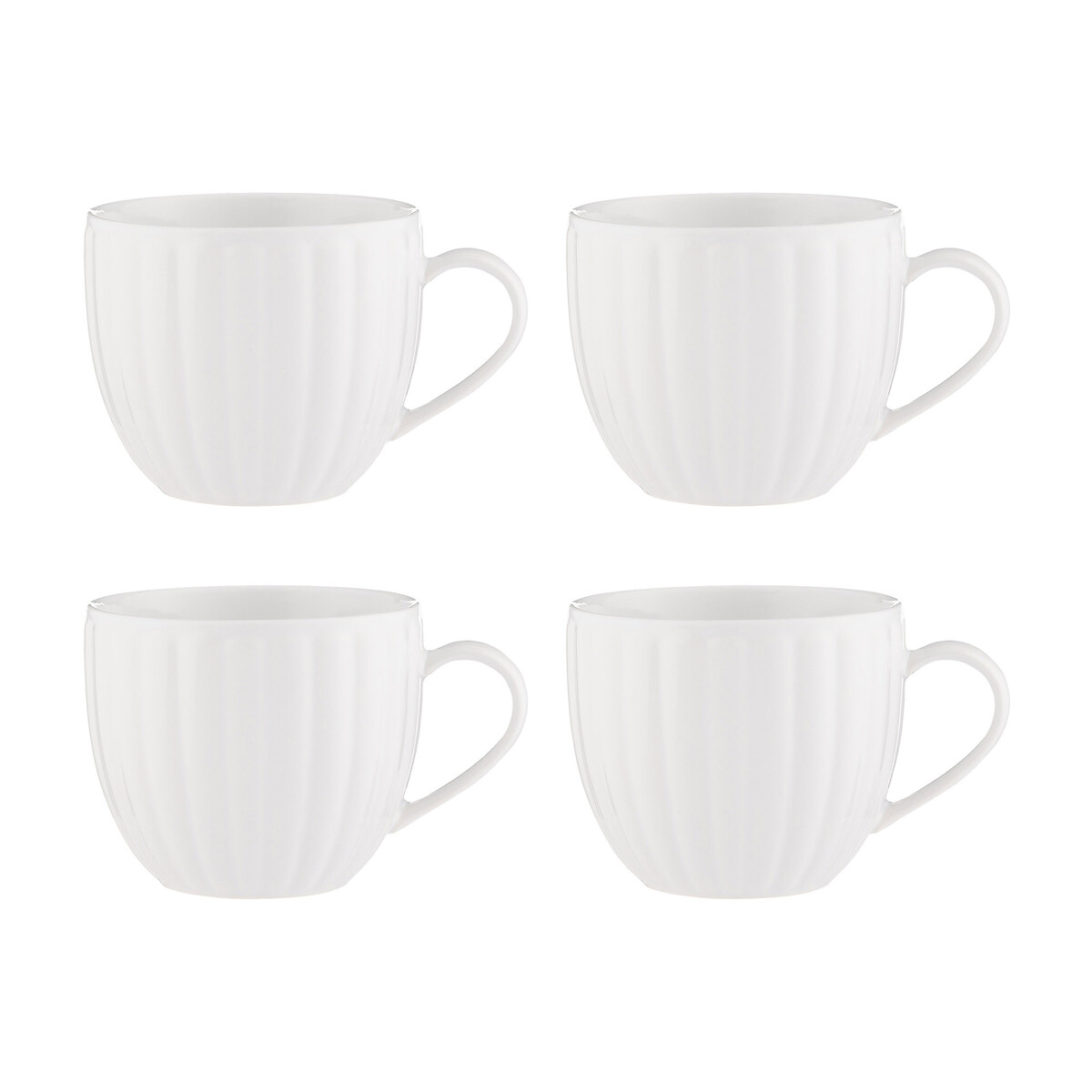 Set of 4 Luxe Oversized Mugs white, PRICE & KENSINGTON