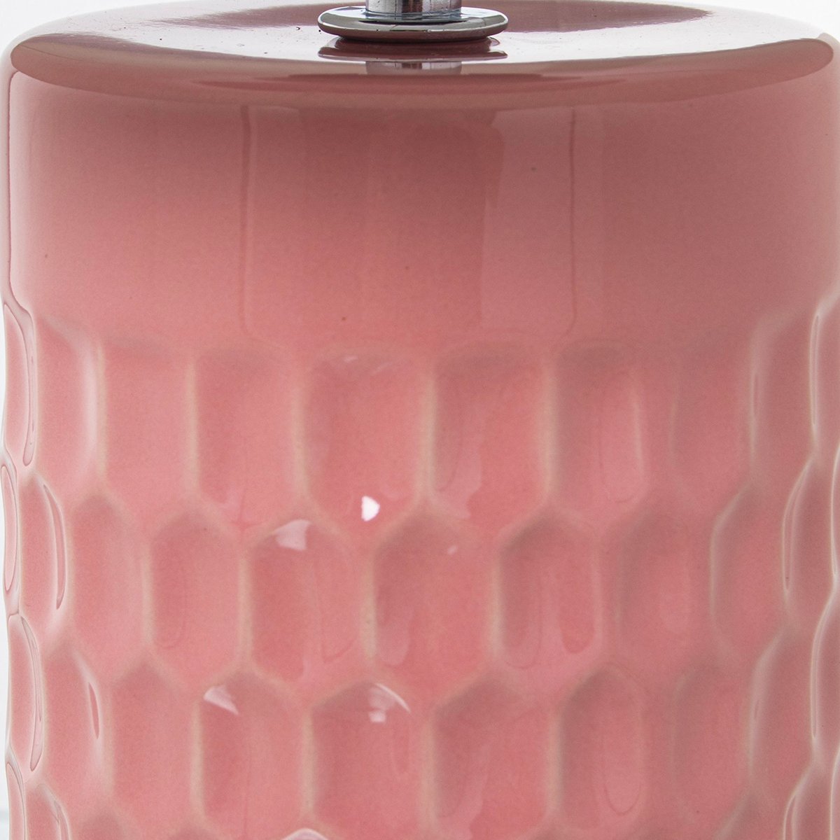 Lampe à poser en céramique rose et abat-jour beige 25x25x42cm rose, WADIGA