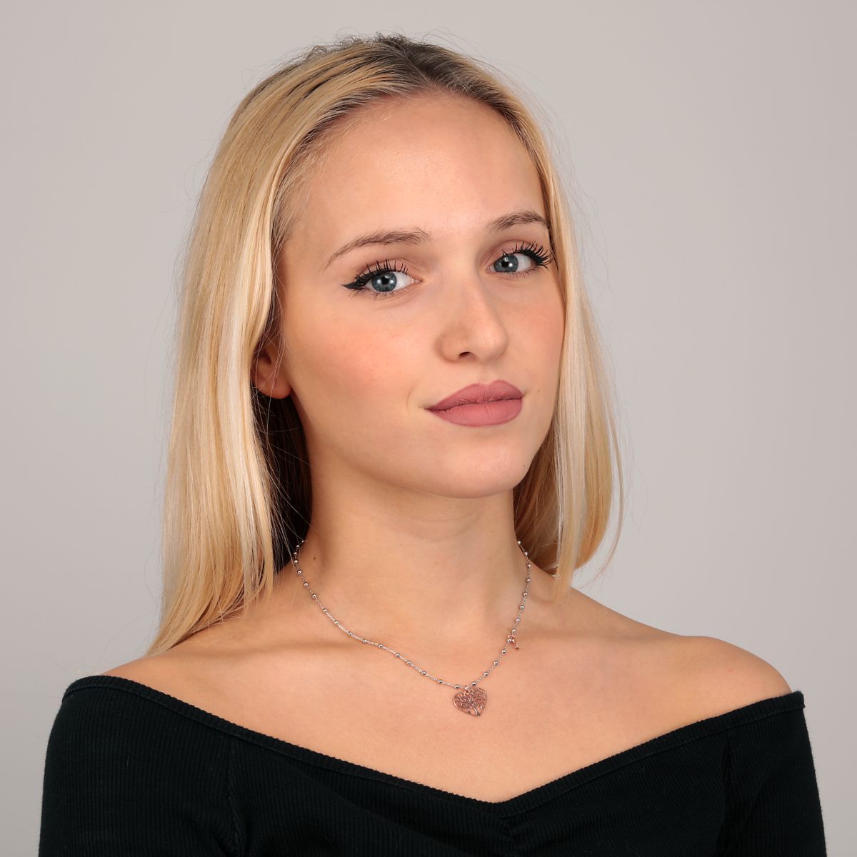 Collier en argent 925 BUENA SUERTE argent/or rose, BLUESPIRIT