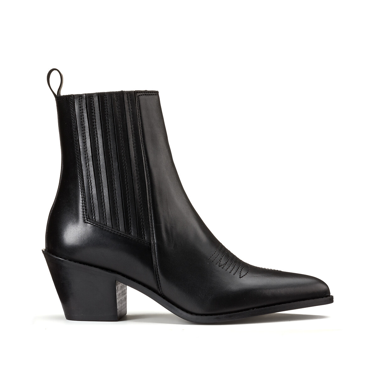 Signatures Doriane Western Boots in Leather black, LA REDOUTE COLLECTIONS
