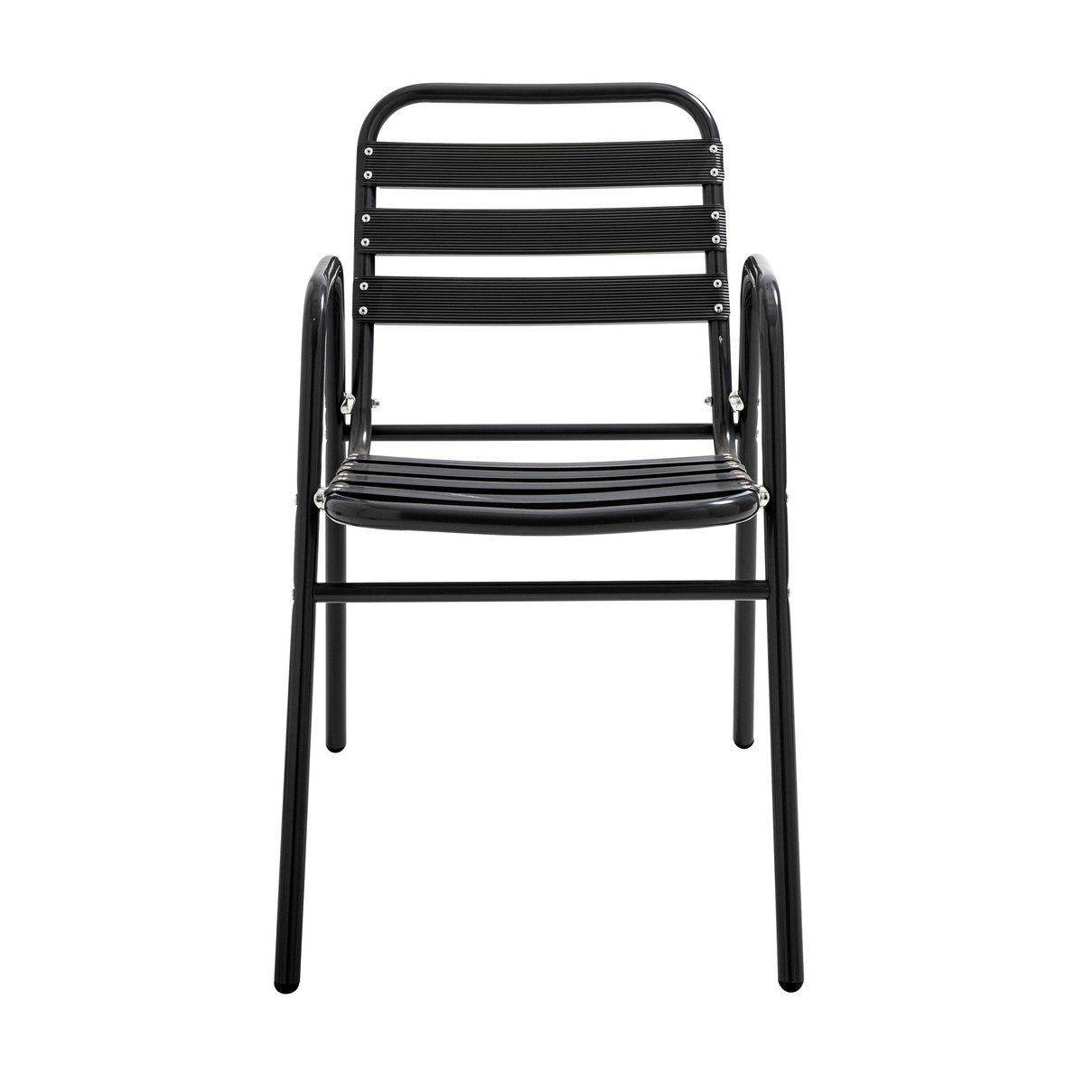 Lot de 4 chaises de jardin avec accoudoirs en aluminium, NOTTING HILL noir, OVIALA