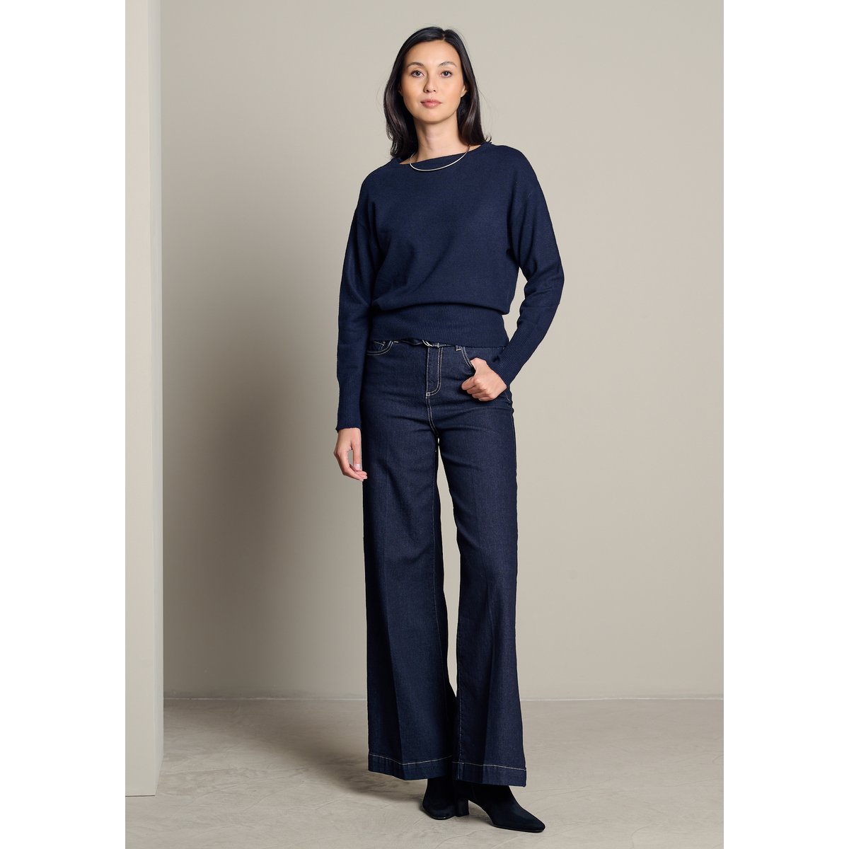 Pull col bateau bleu marine, LOLALIZA