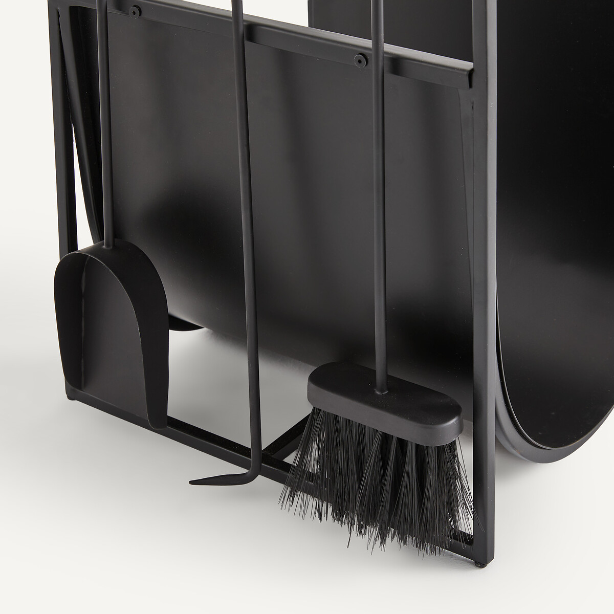 Organizador para chimenea, soporte para leña, de hierro mate, LILA negro, AM.PM