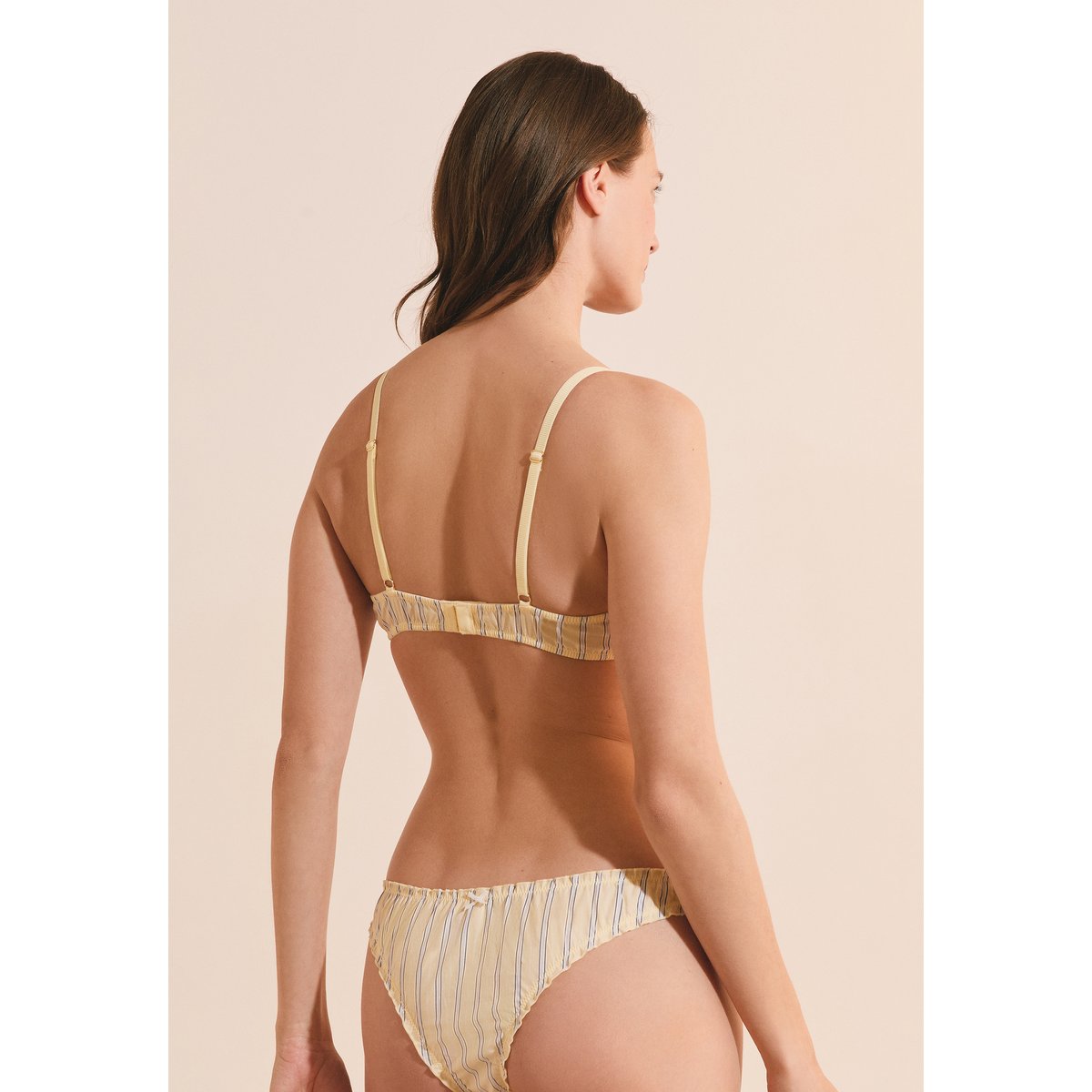 Soutien-gorge en coton à rayures BENICIO DAY jaune pale, ETAM