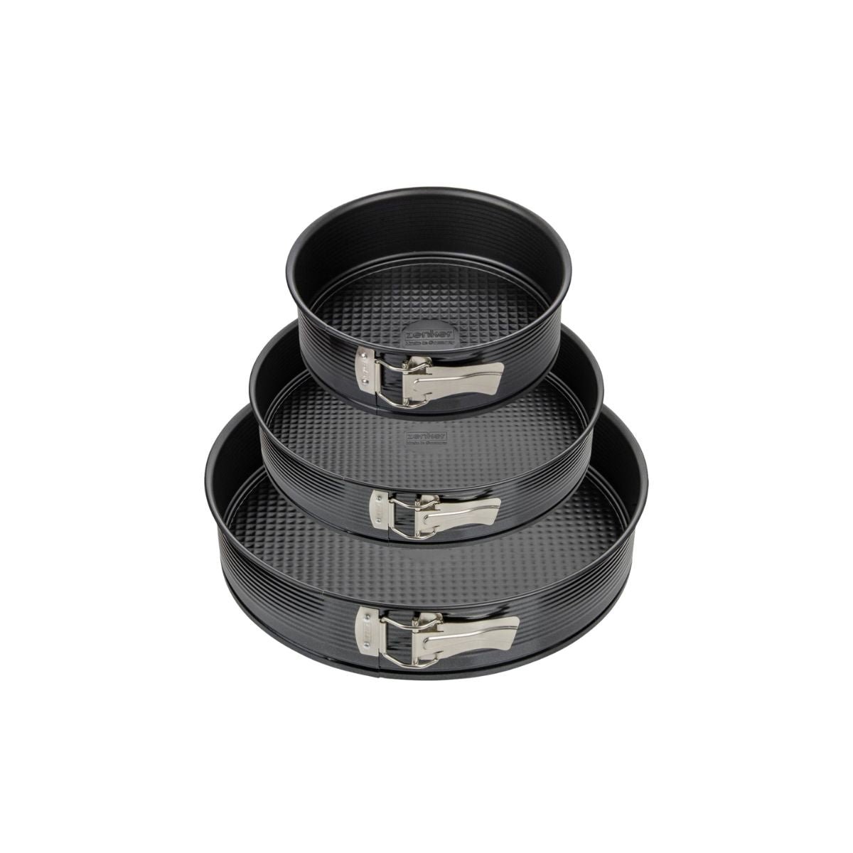 3 moules à charnière ronds BLACK METALLIC noir, ZENKER