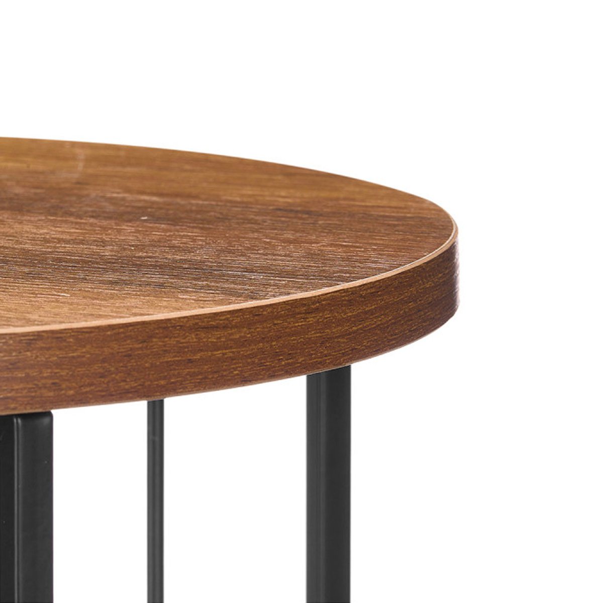 Table d'appoint bout de canapé métal noir et bois 30x30x50cm bois, WADIGA