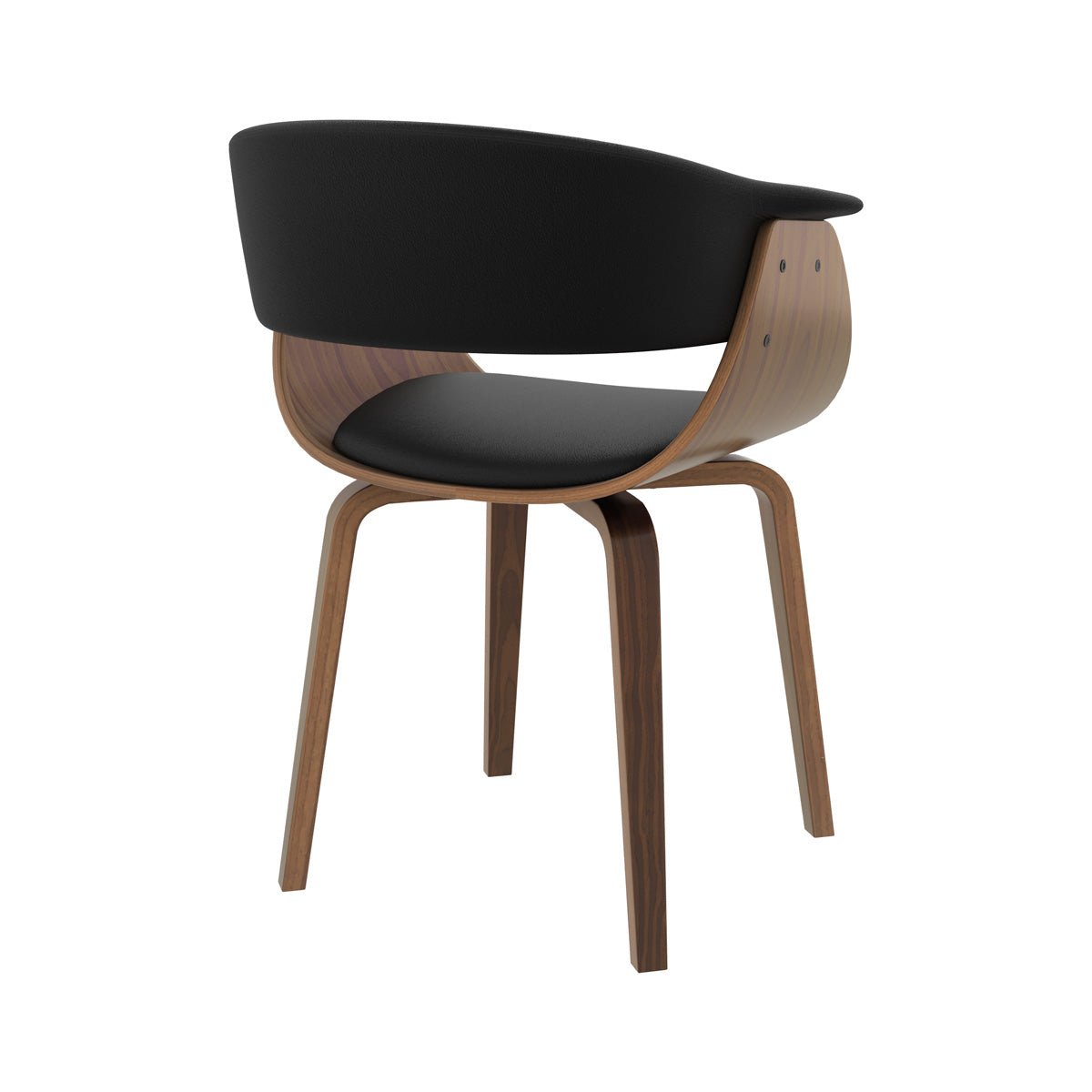 Chaise en cuir synthétique - PIADA noir, MAISON PAVANE