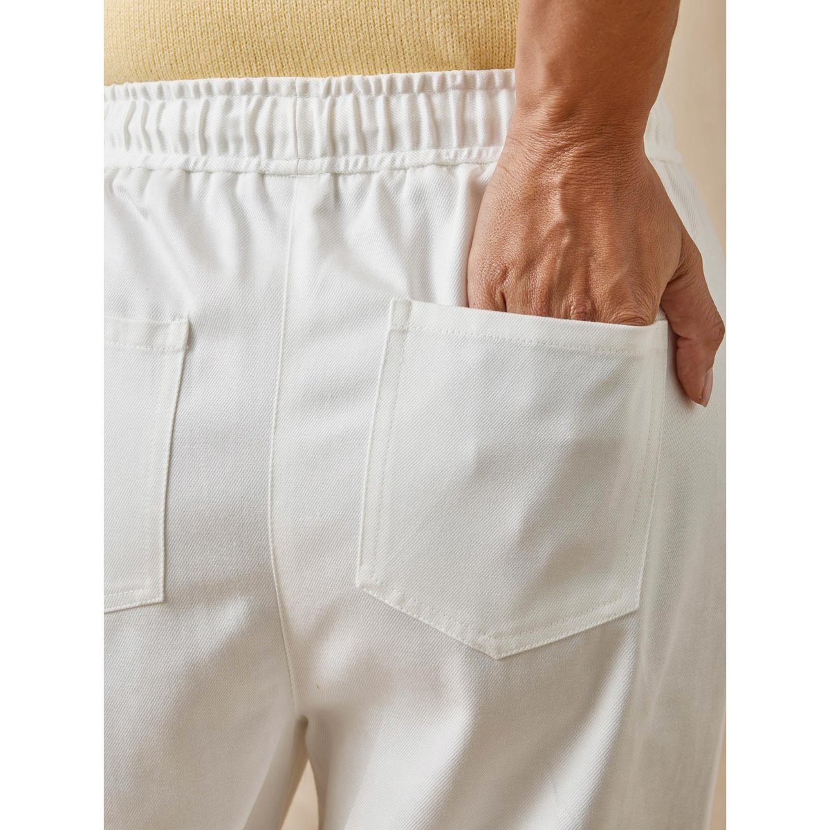 Pantalon élastiqué cargo blanc, DAXON