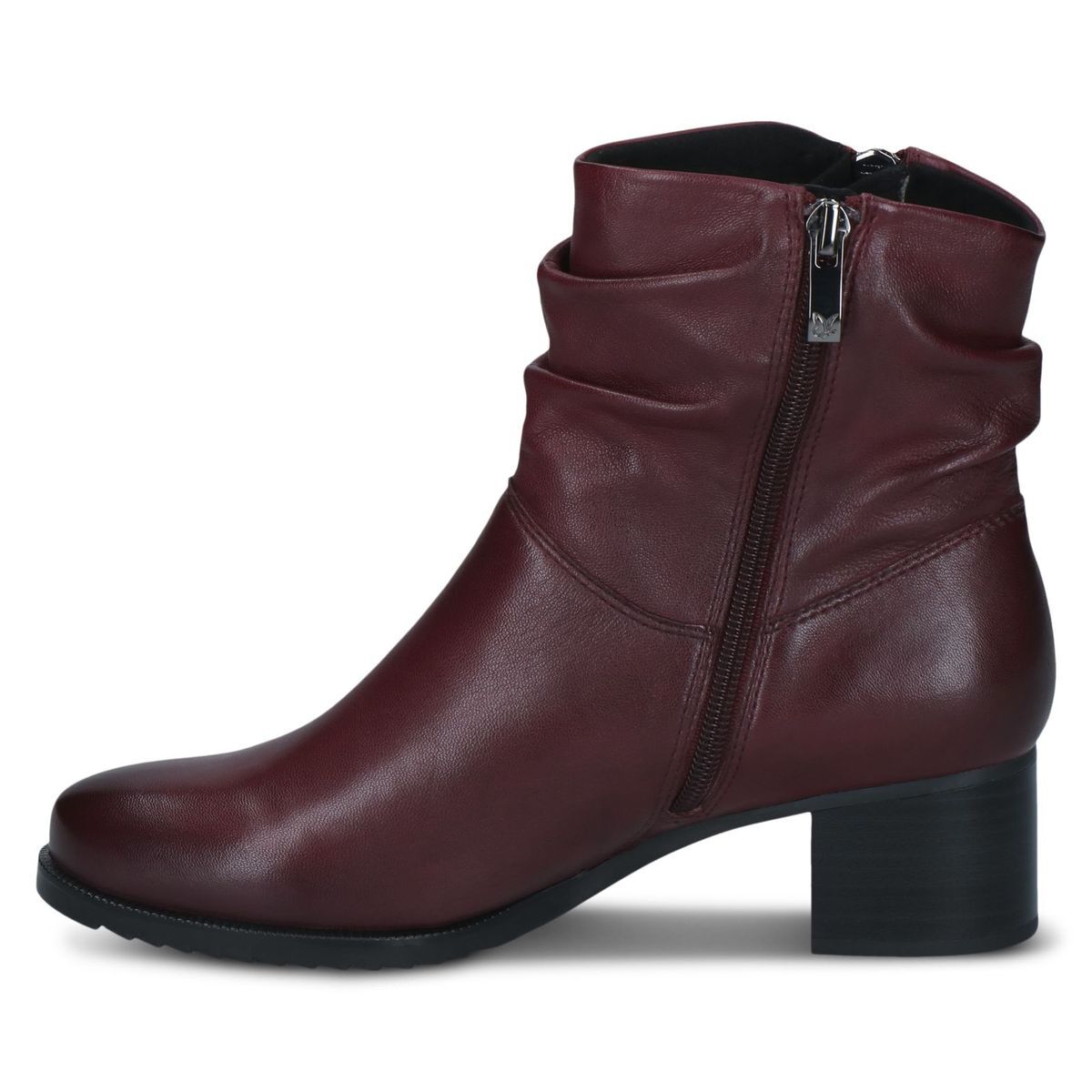 Bottine en cuir rouge merlot, CAPRICE