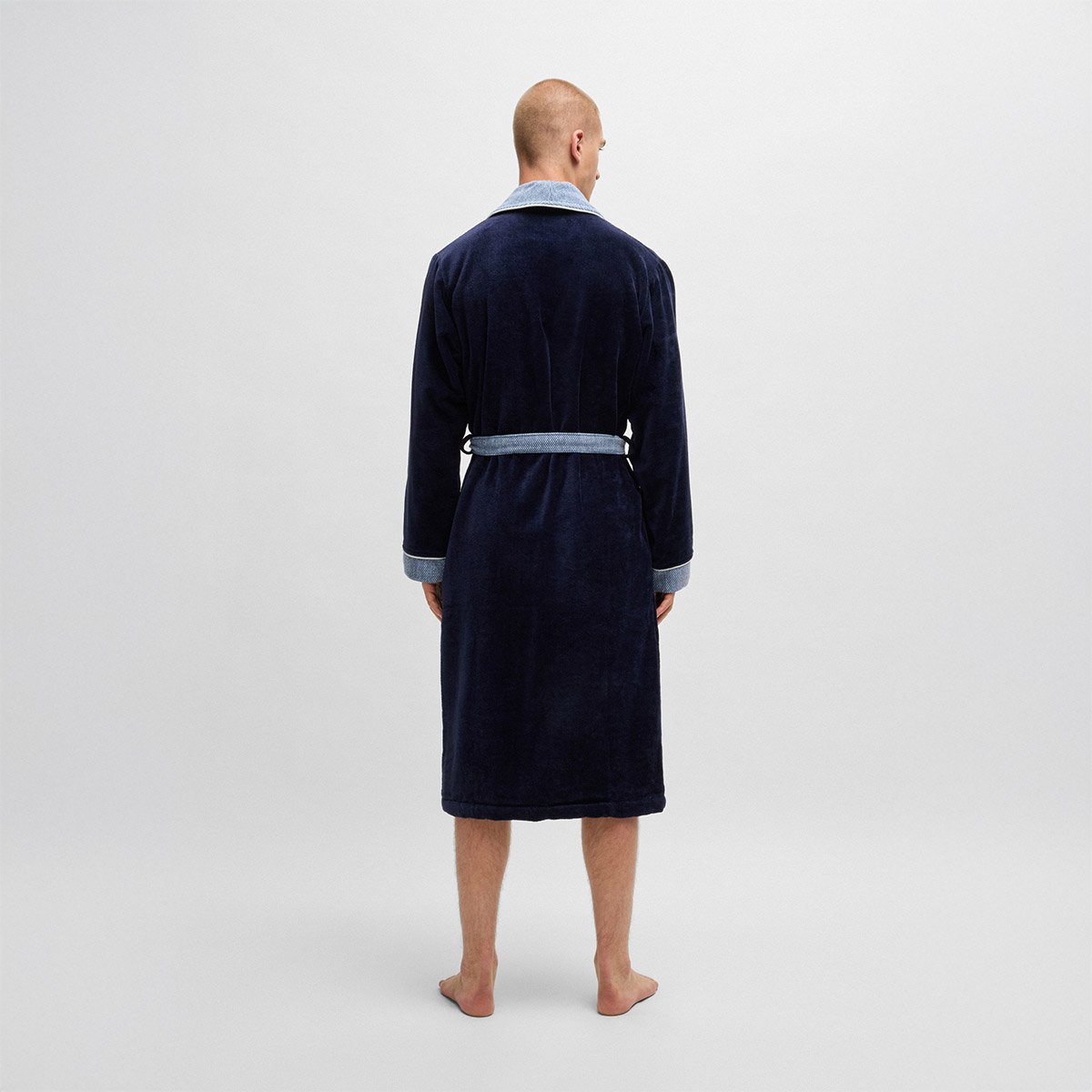 Peignoir long en coton,LORD navy, BOSS HOME