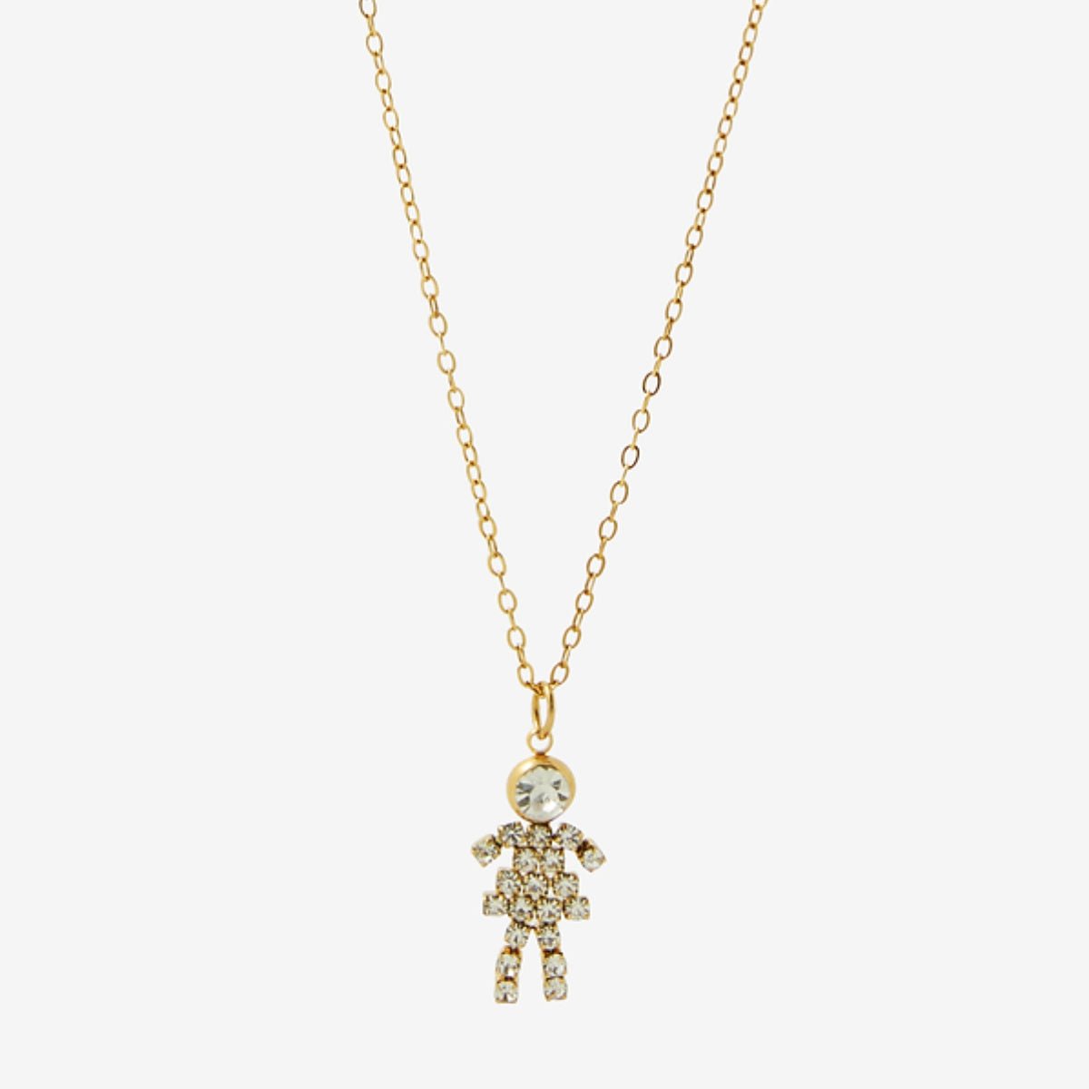 Collier family pendentif fille acier inoxydable doré, BALABOOSTE