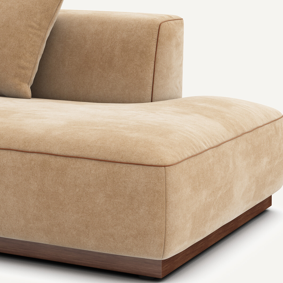 Rechte halve zetel van stonewashed fluweel, JACOPO touwkleur, AM.PM