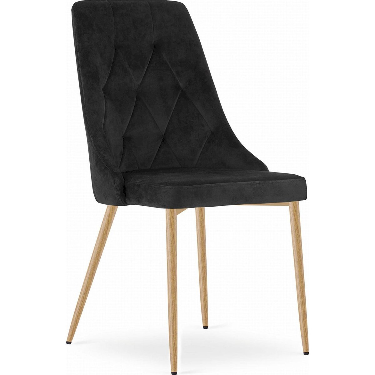 Chaise tapissée dossier matelassé IMOLA noir velours, RECOLLECTION