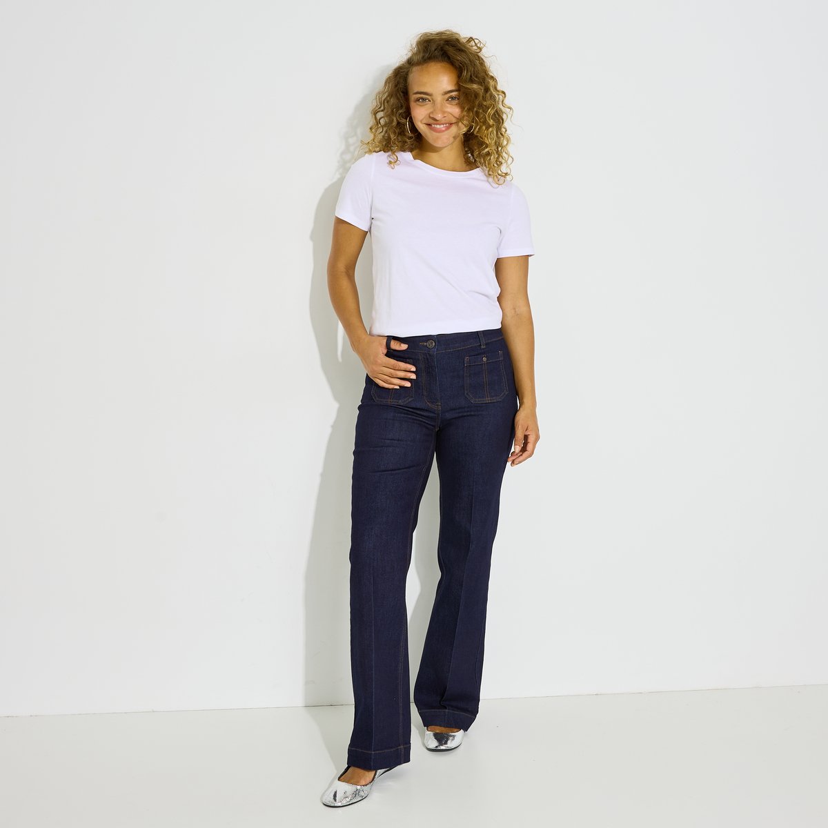 Jean flare GENOVA F02 bleu brut, GRAIN DE MALICE