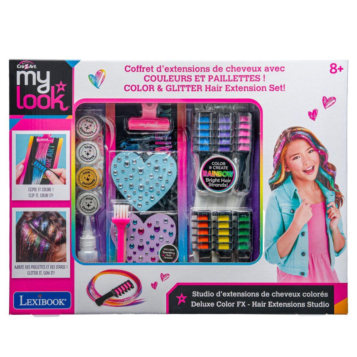 Studio d’Extensions de Cheveux colorées - édition Deluxe multicolore, LEXIBOOK