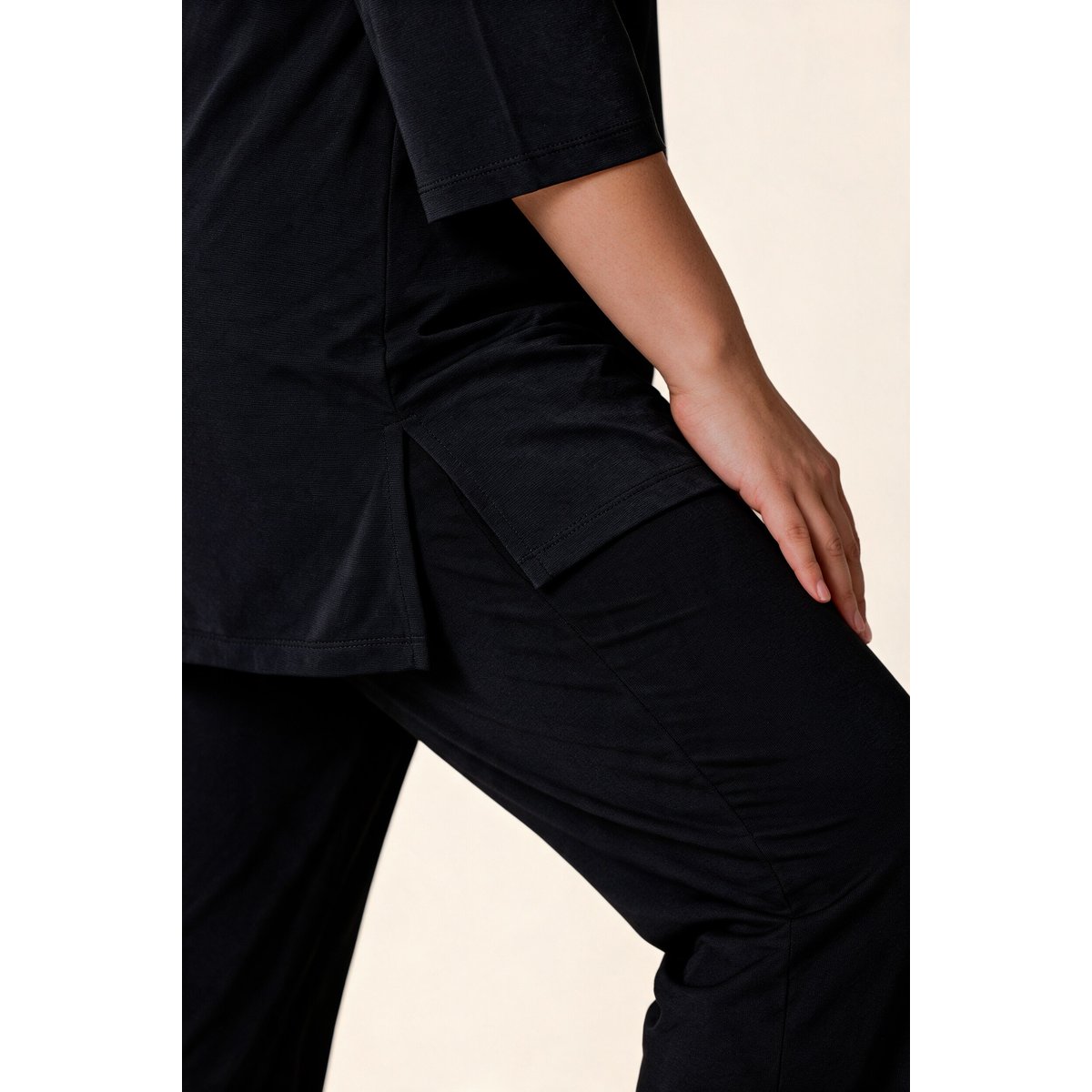 T-shirt coupe évasée noir, ULLA POPKEN