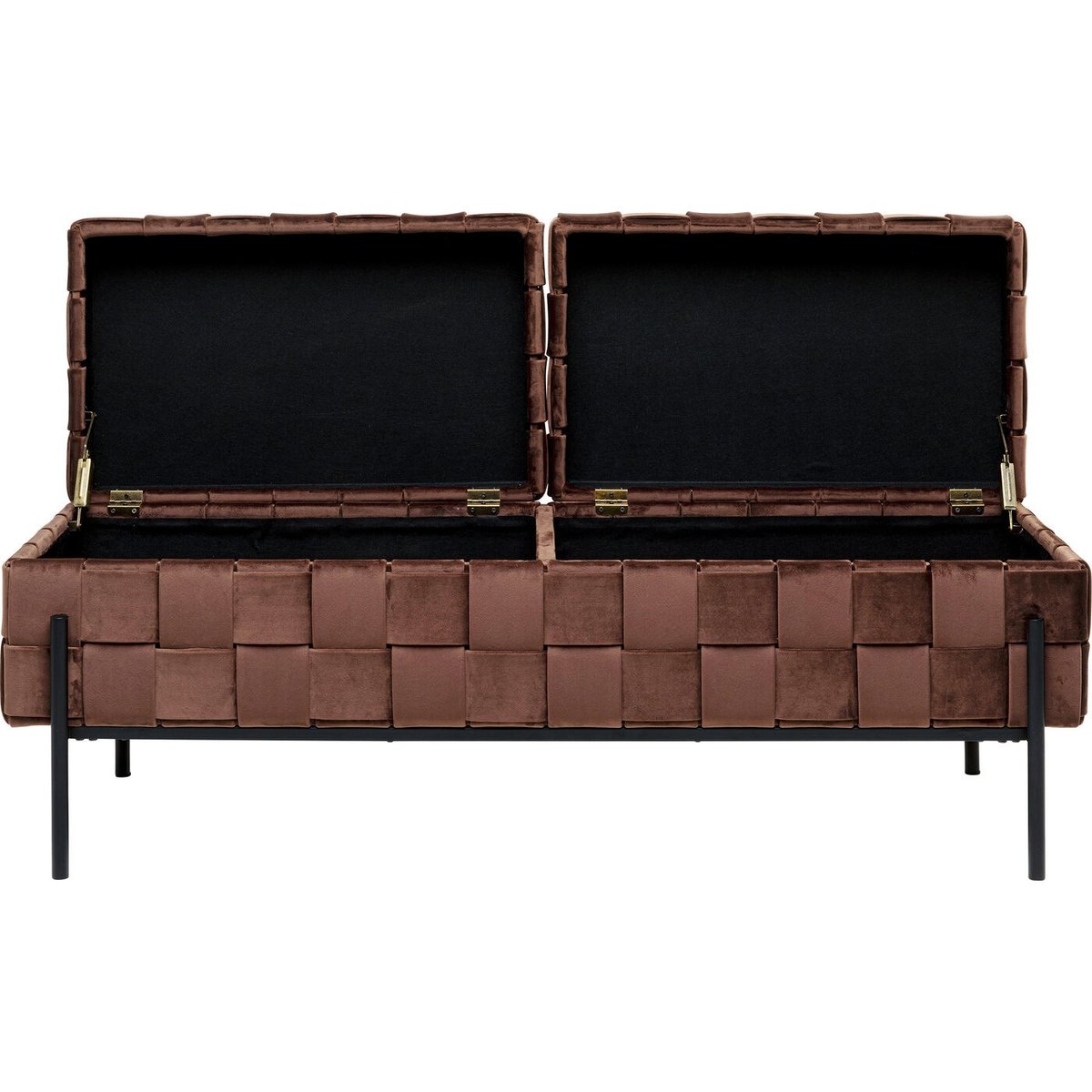 Banc-coffre en velours, WEAVE marron, KARE DESIGN