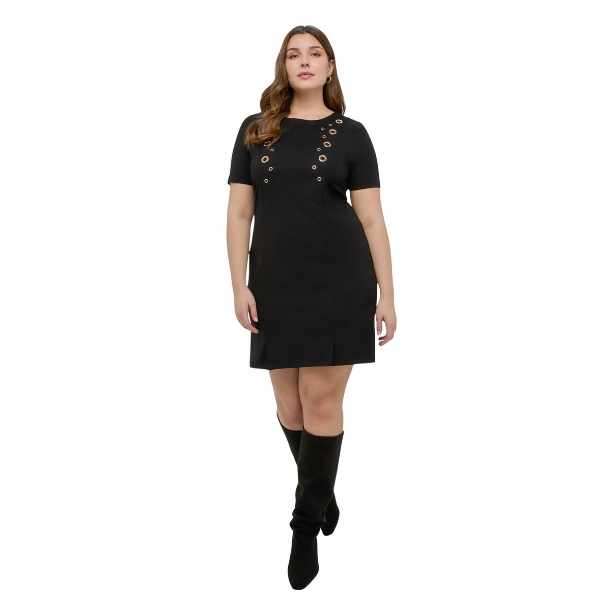 Robe en Point de Milan avec œillets noir, FIORELLA RUBINO