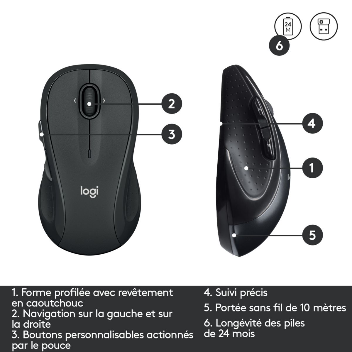 Clavier + Souris MK545 Advanced couleur unique, LOGITECH