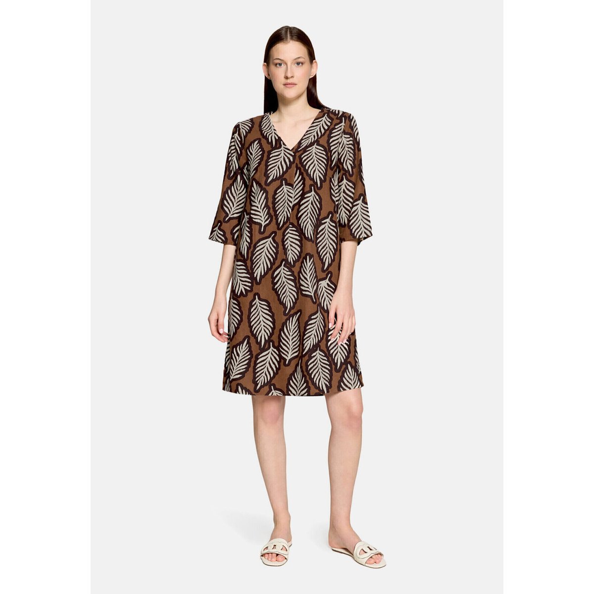 Robe d'été à motifs blanc/marron, CARTOON