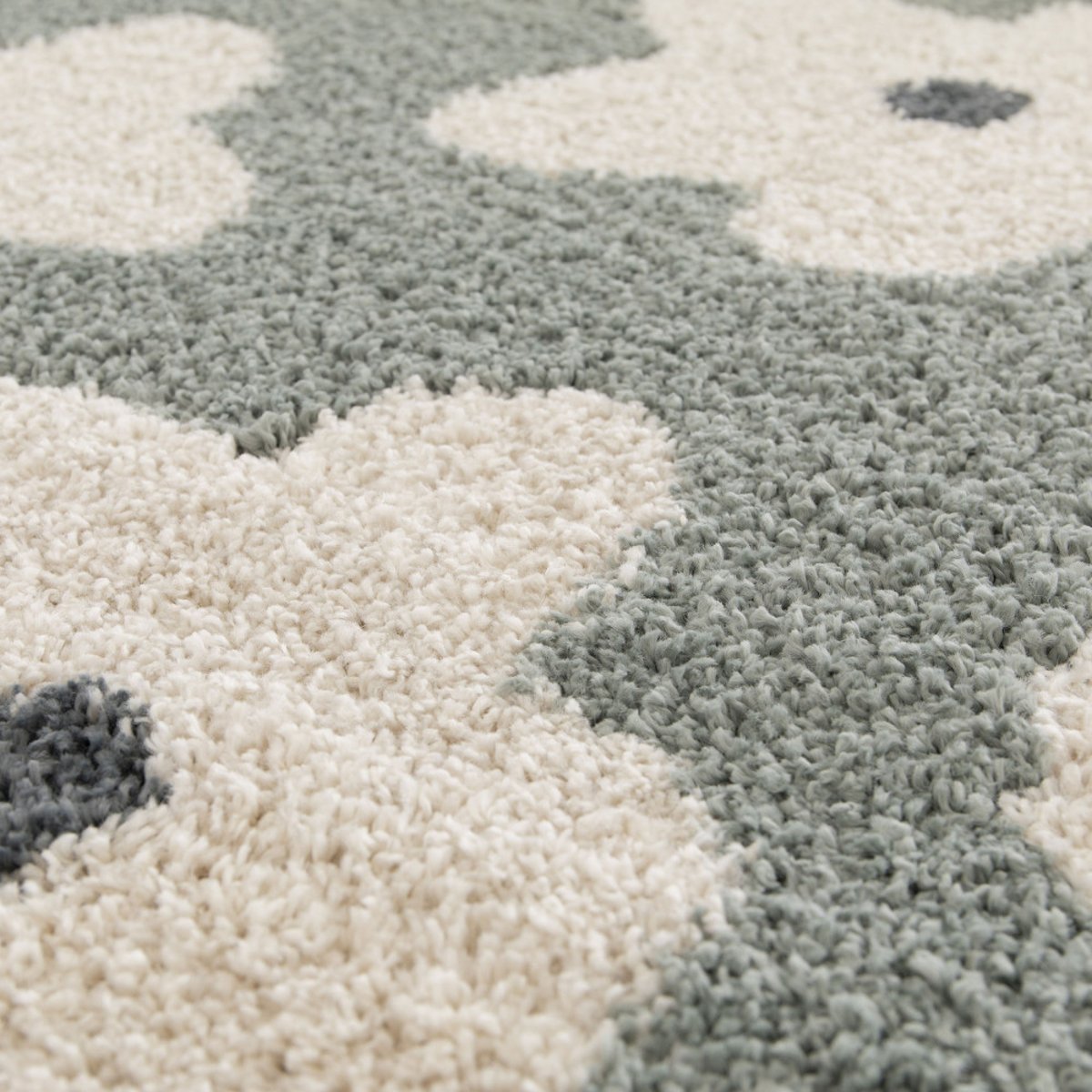 Tapis contemporain à motif floral- FLORA II vert de gris, DRAWER