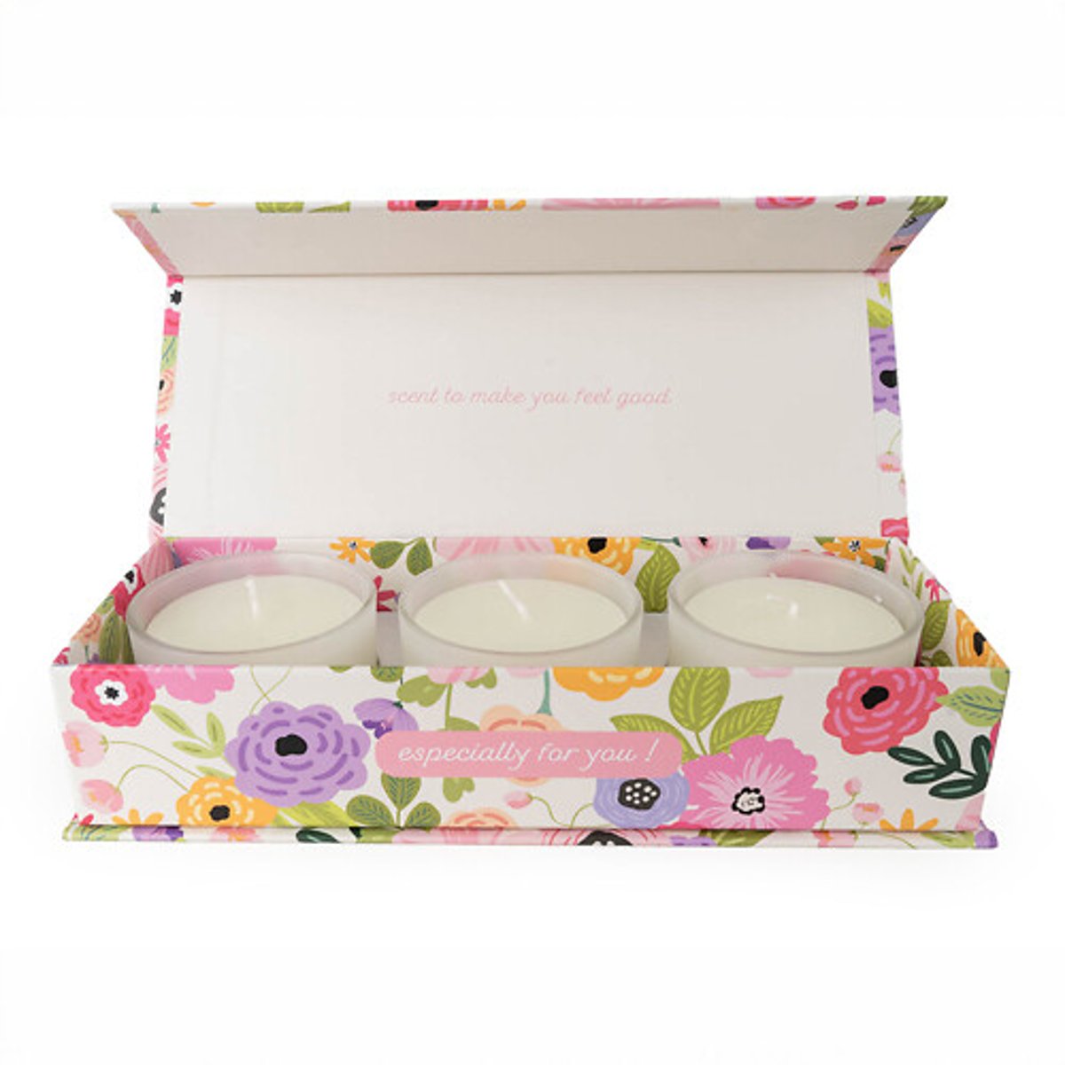 Set of 3 Candle Gift Set Celebrations white, SO'HOME