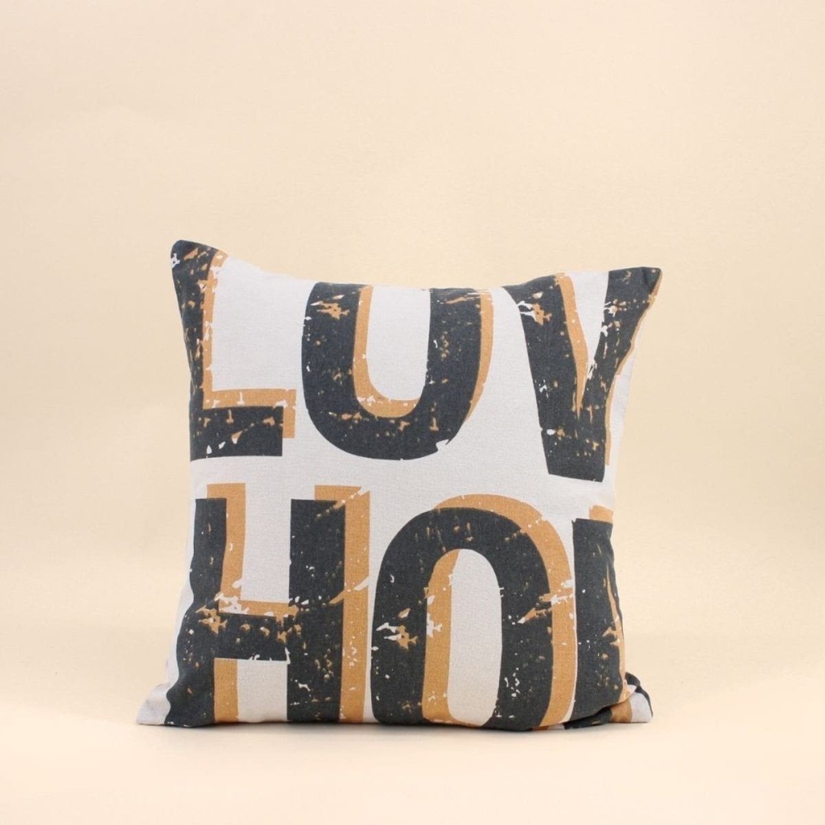Coussin imprimé "Love Home" 45x45cm blanc, ORNAMI