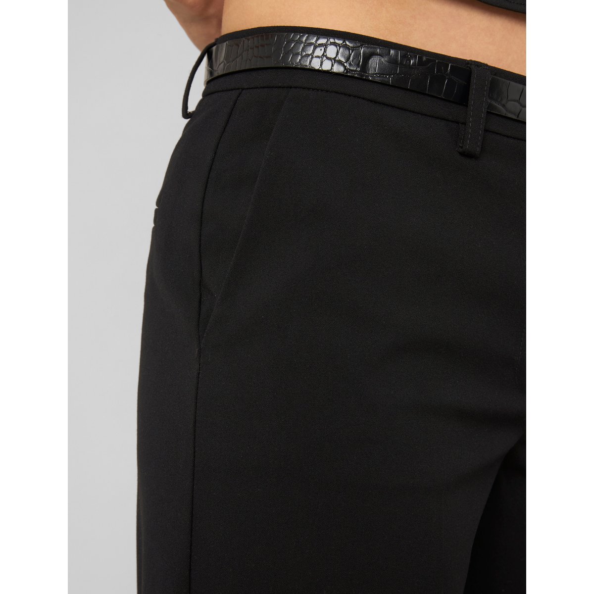 Pantalon droit à ceinture noir, BZB