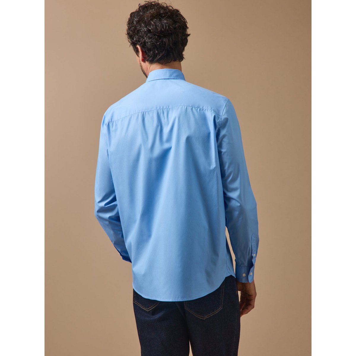 Chemise popeline unie - coupe contemporaine bleu, CYRILLUS
