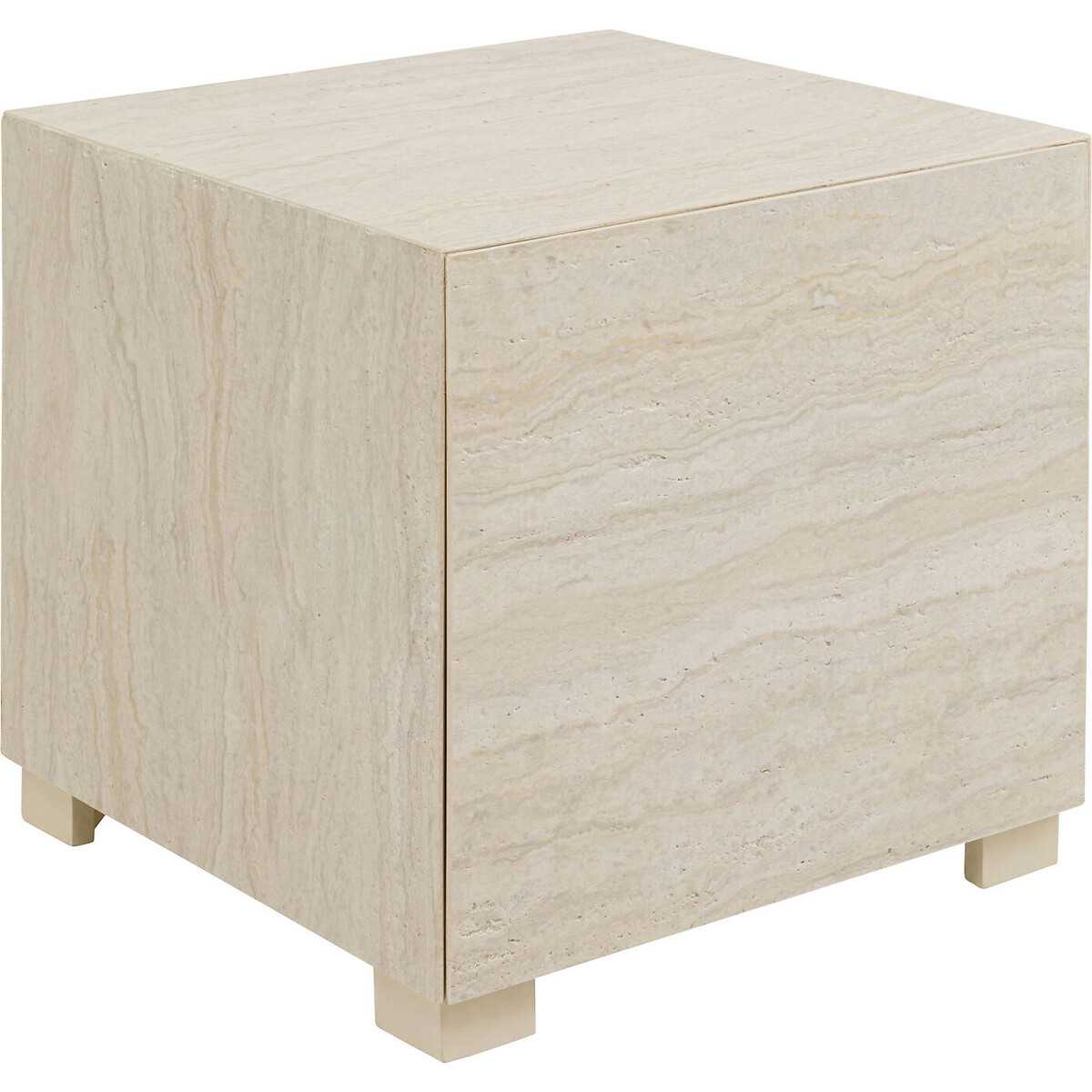 Beistelltisch Travertino Drawer 45x45cm beige, KARE DESIGN