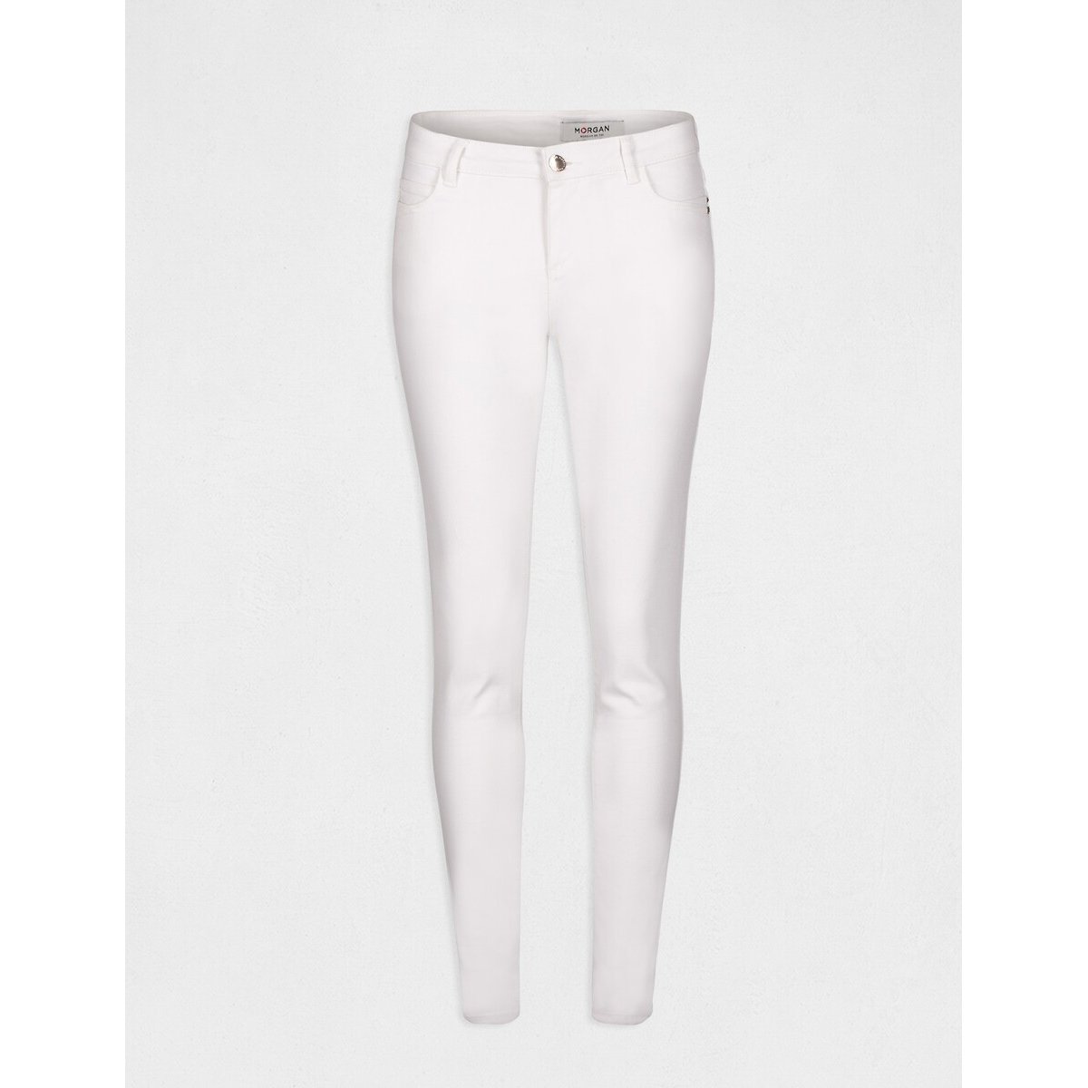 Pantalón slim blanco, MORGAN