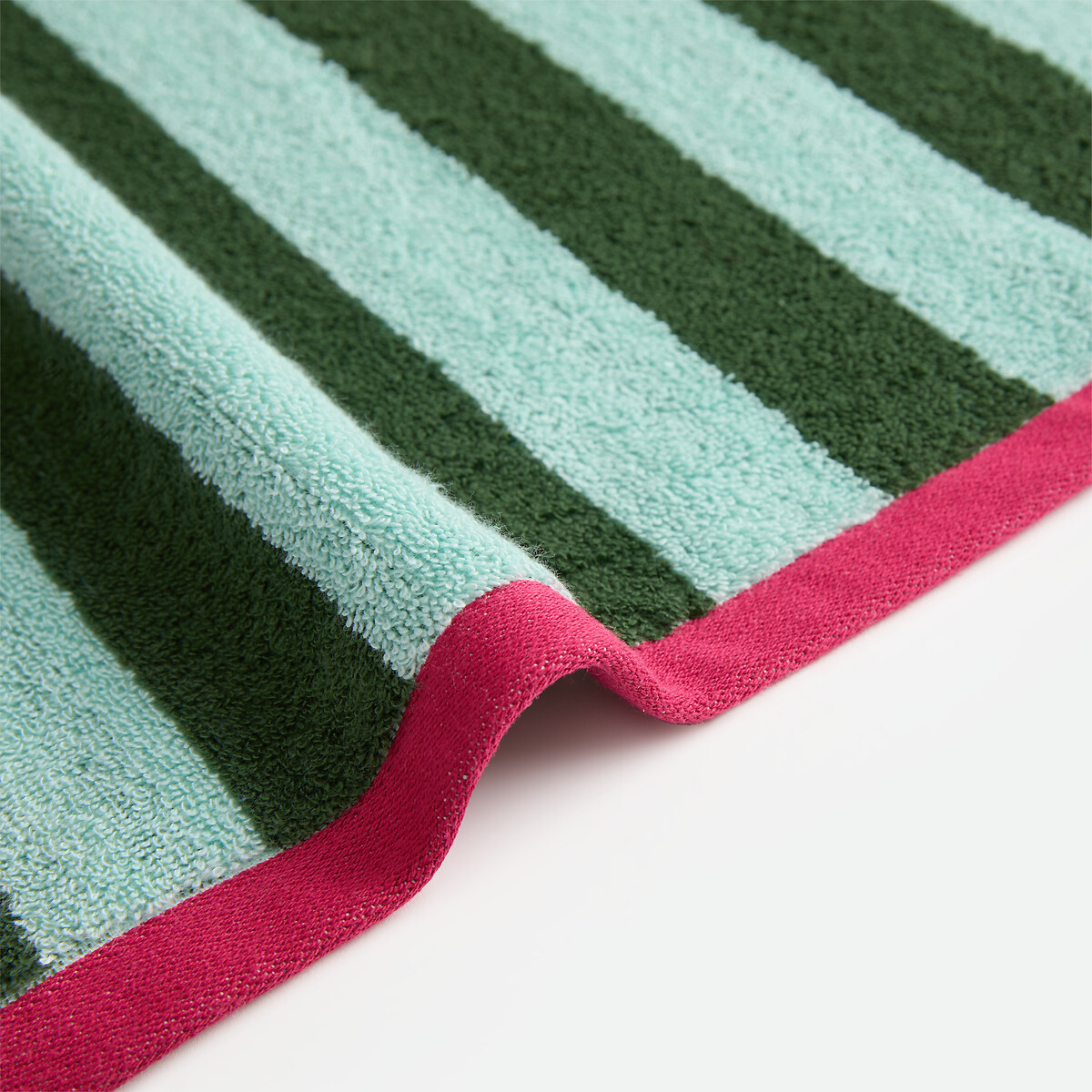 Toalla a rayas, rizo de 500 g, DANI BICOLORE verde / aqua, LA REDOUTE INTERIEURS